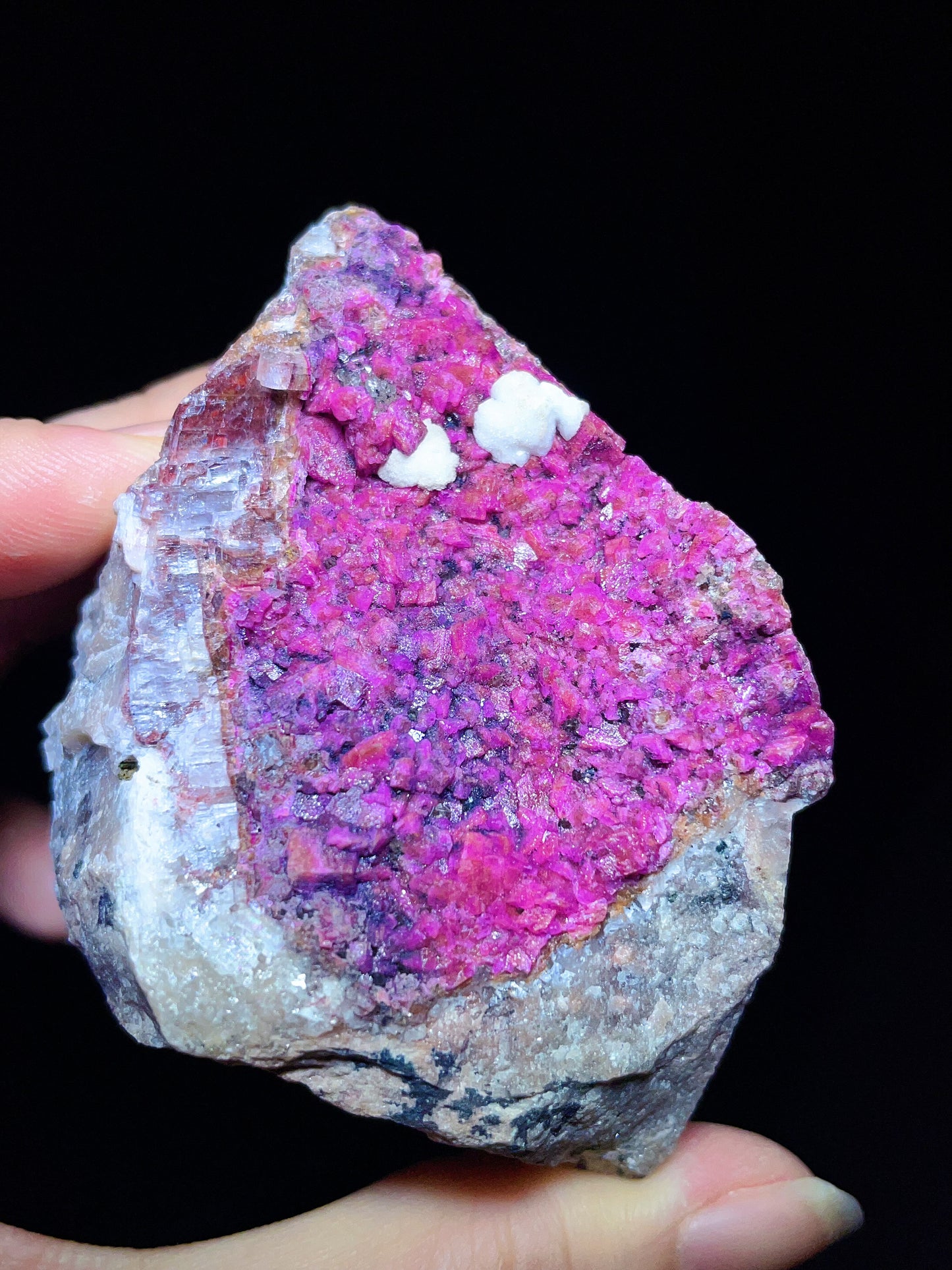 Cobalt calcite specimen from Congo