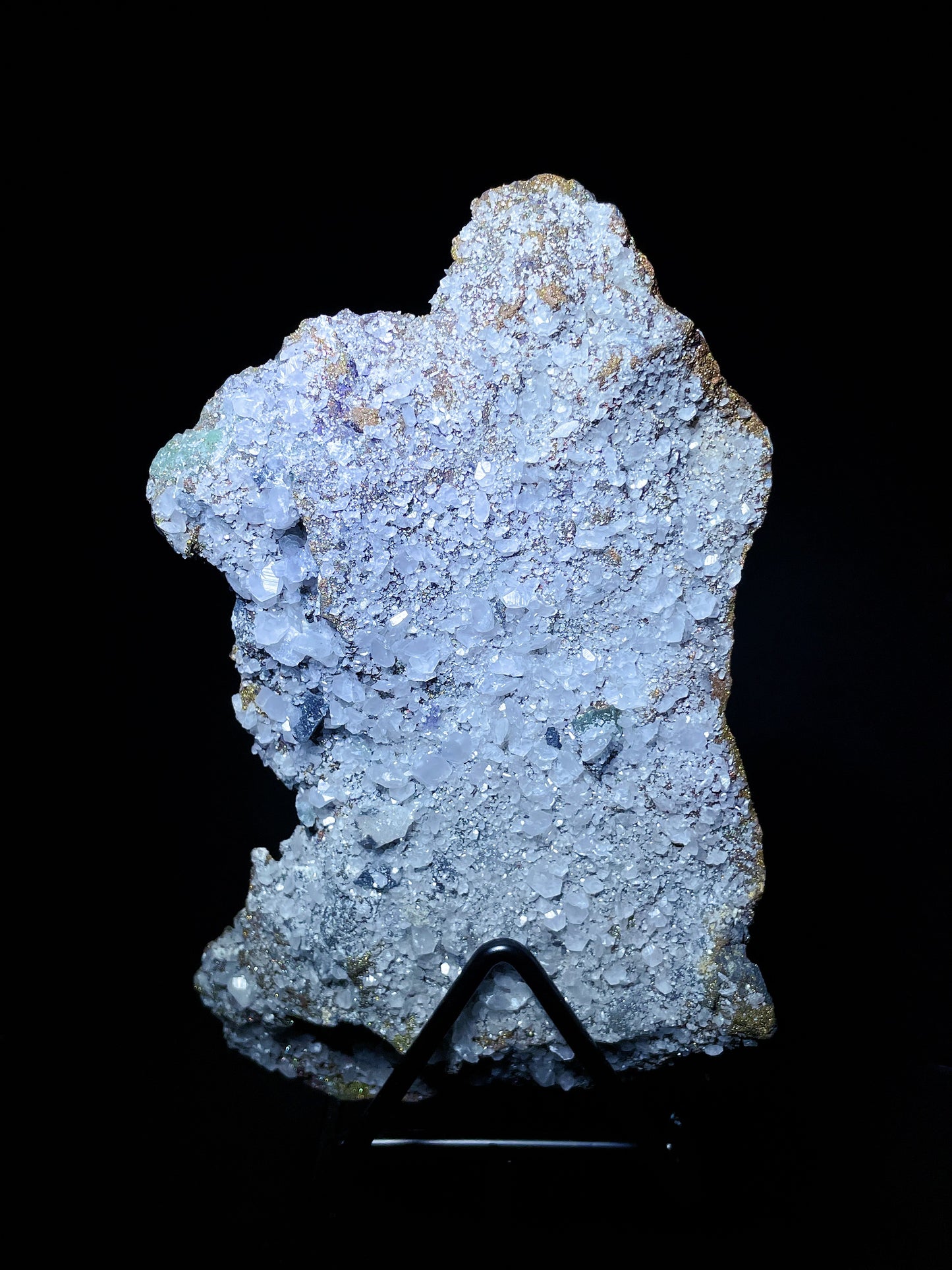 rainbow pyrite with calcite specimen Hubei China