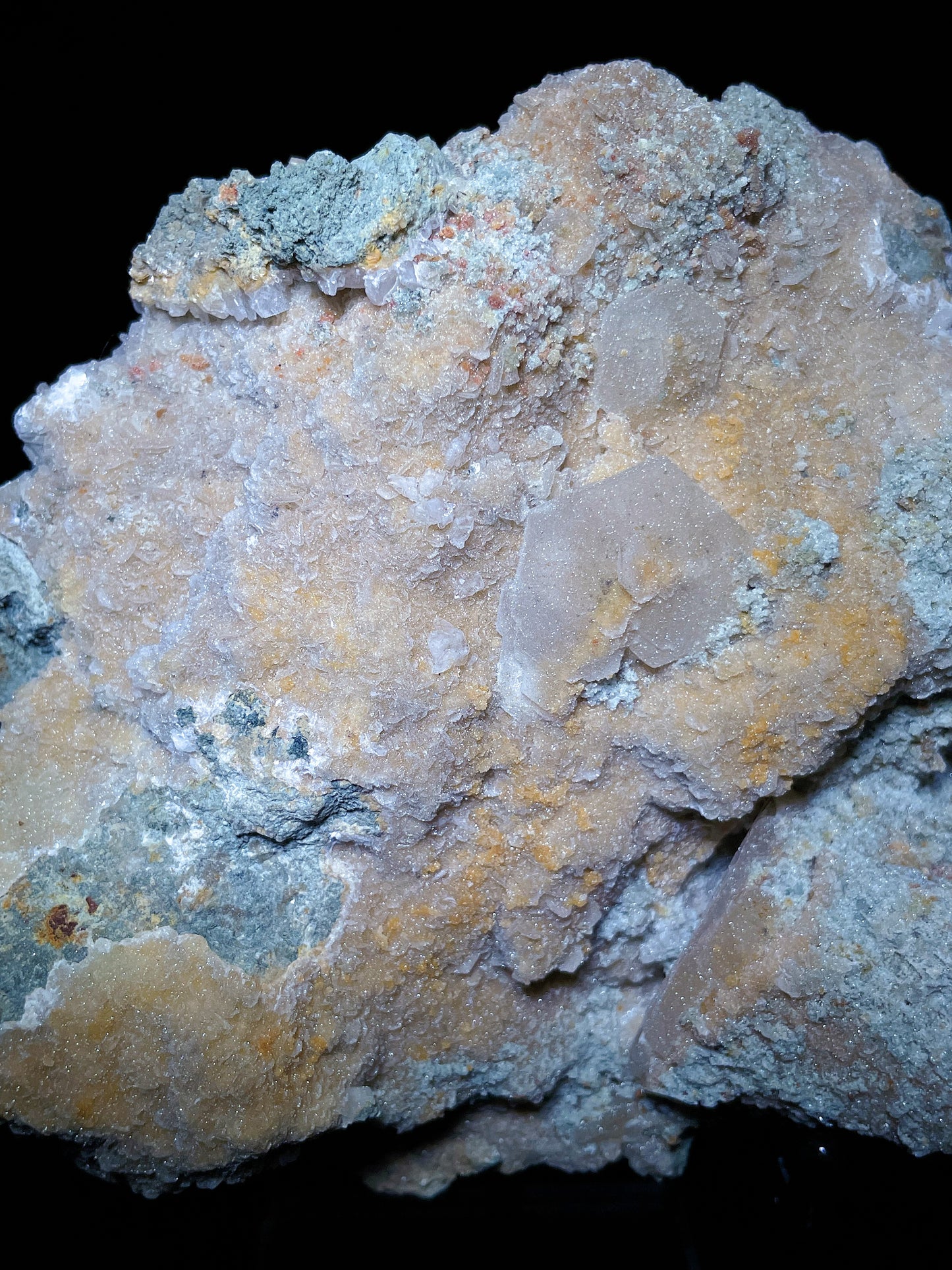 Orange sugar calcite specimen Hunan China