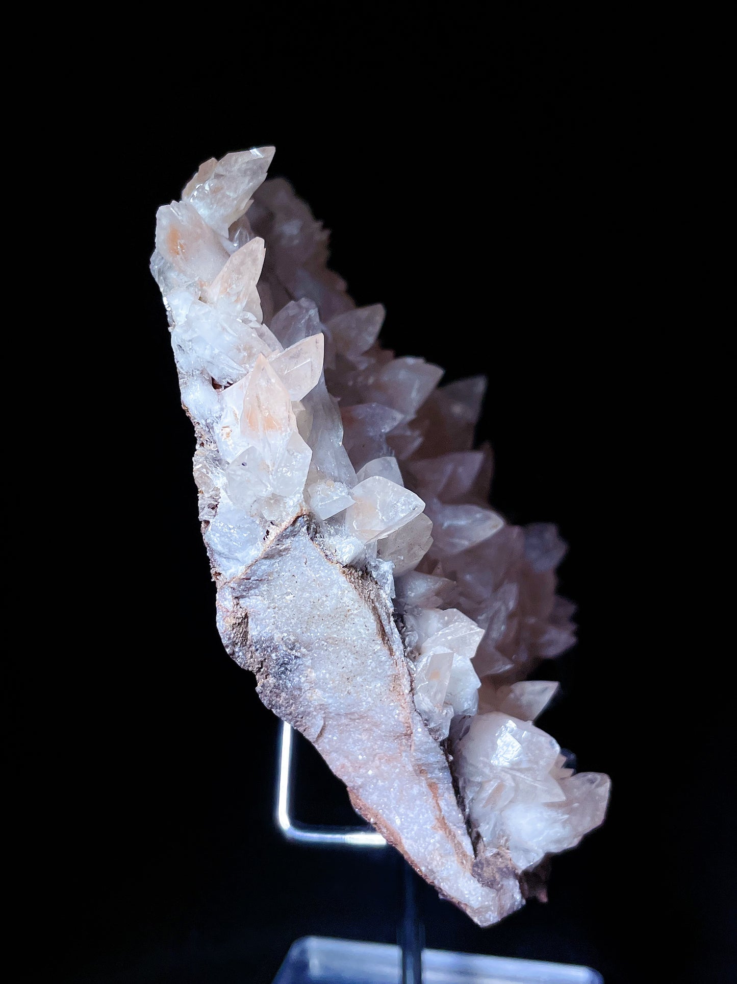 pink forked tail calcite specimen Hunan China