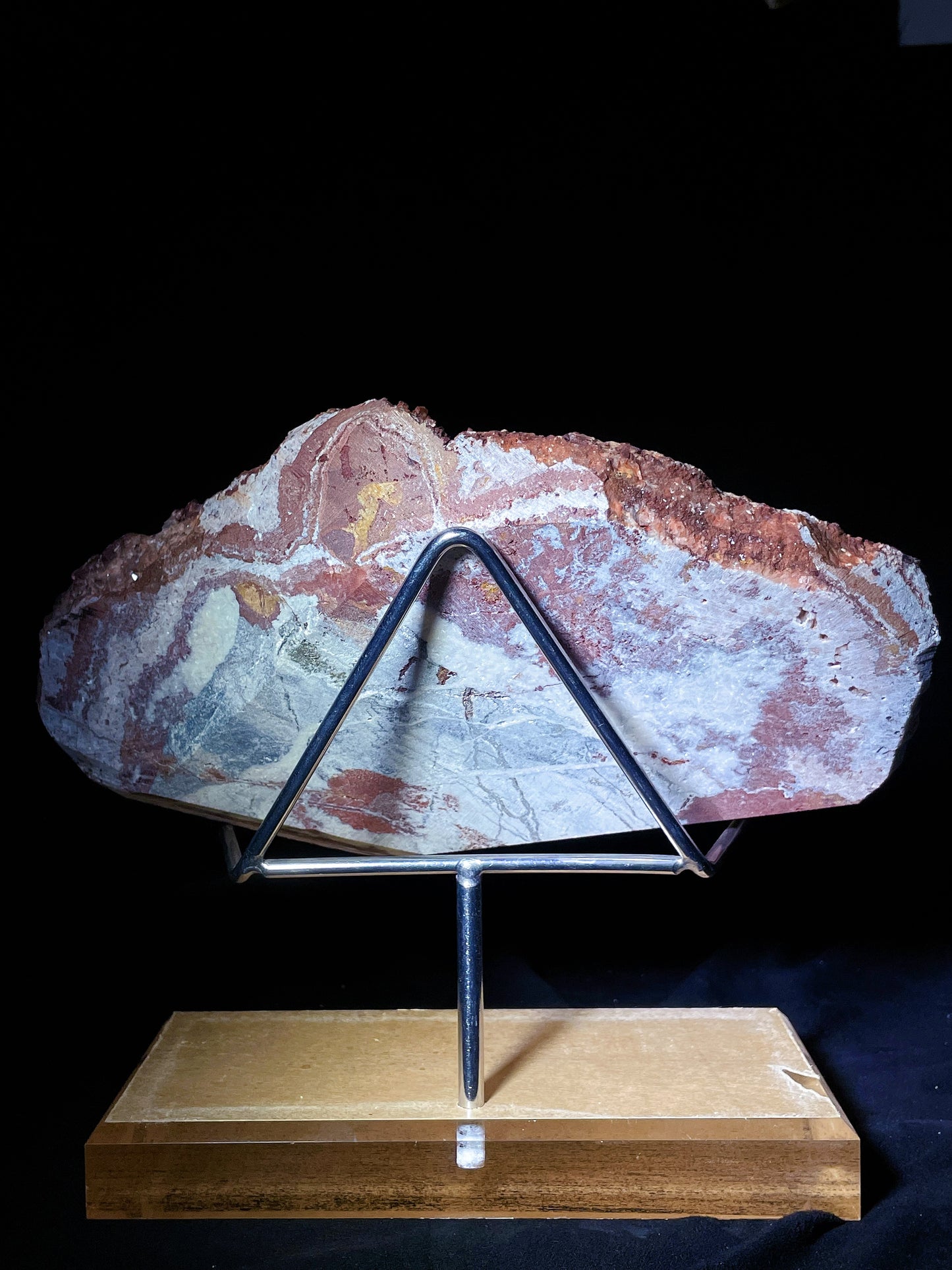 petal red calcite with pyrite specimen Hubei China