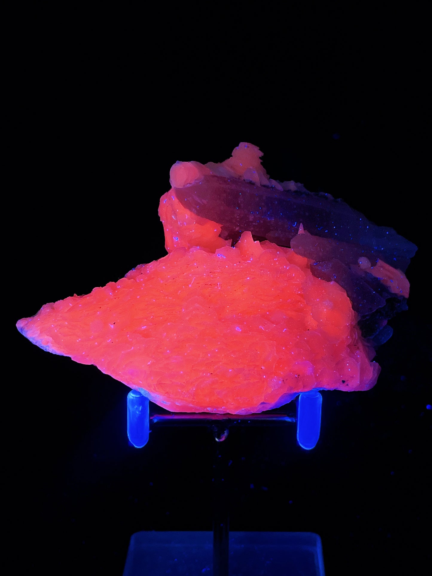 pink calcite with green quartz specimen Inner Mongolia