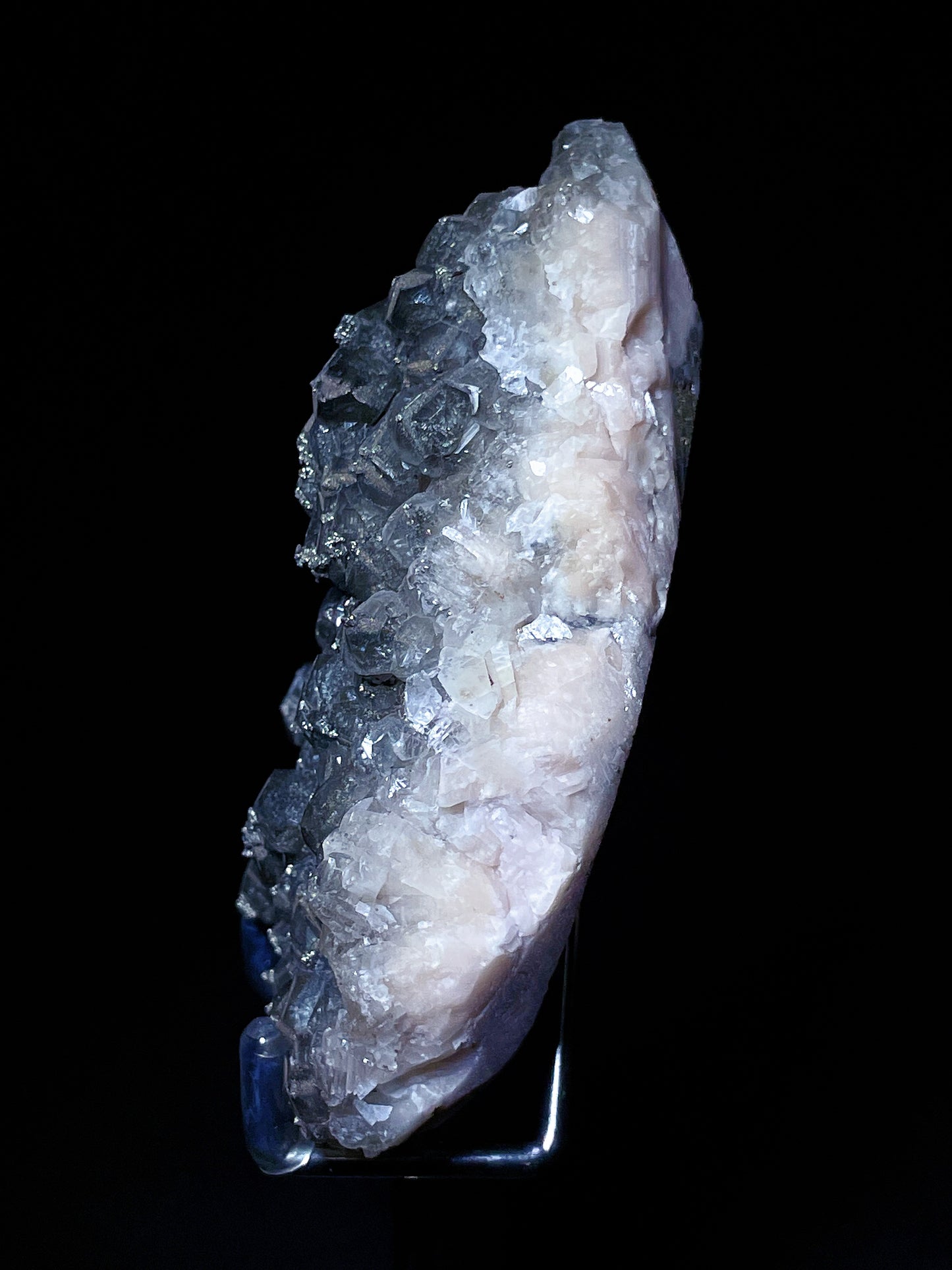 black calcite with pyrite specimen Hunan China