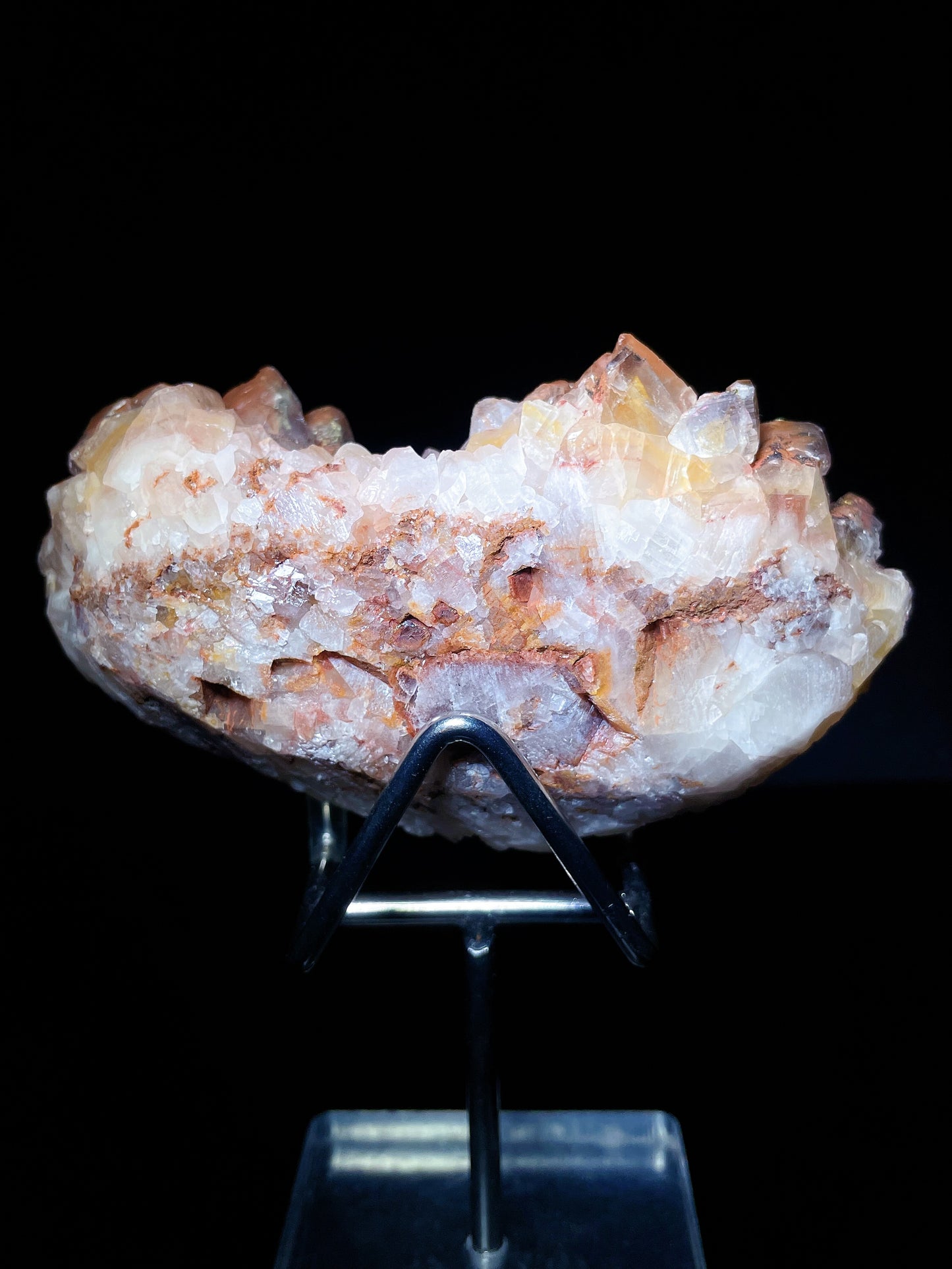 red calcite with pyrite specimen Hubei China