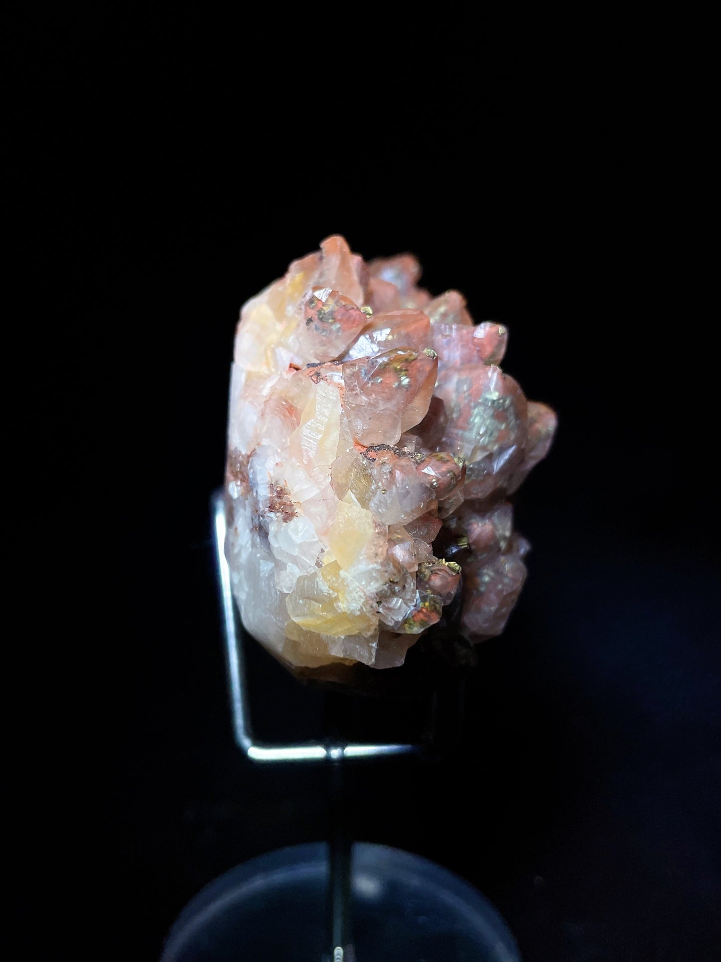 red calcite with pyrite specimen Hubei China