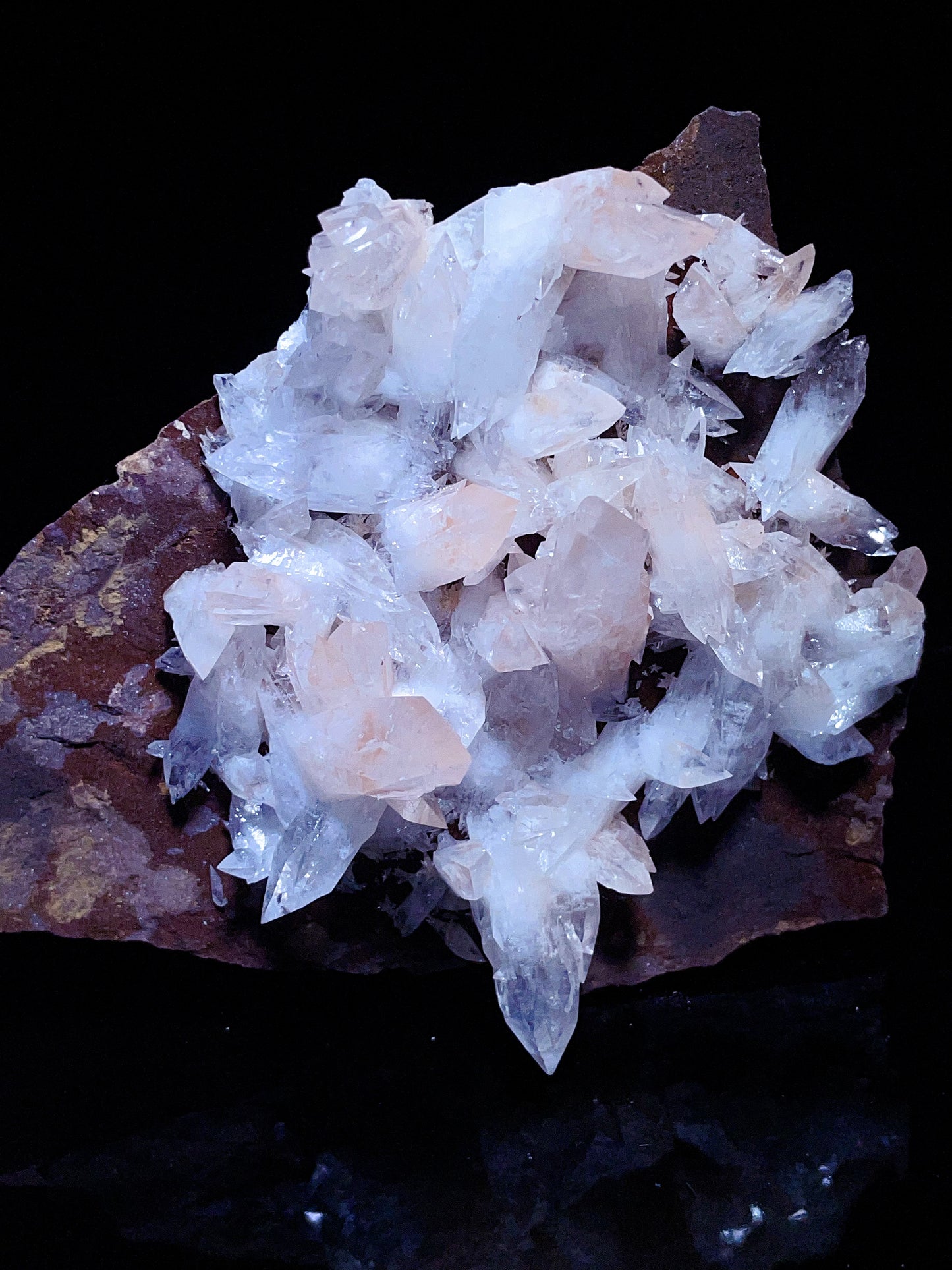 Hunan China pink forked tail calcite specimen