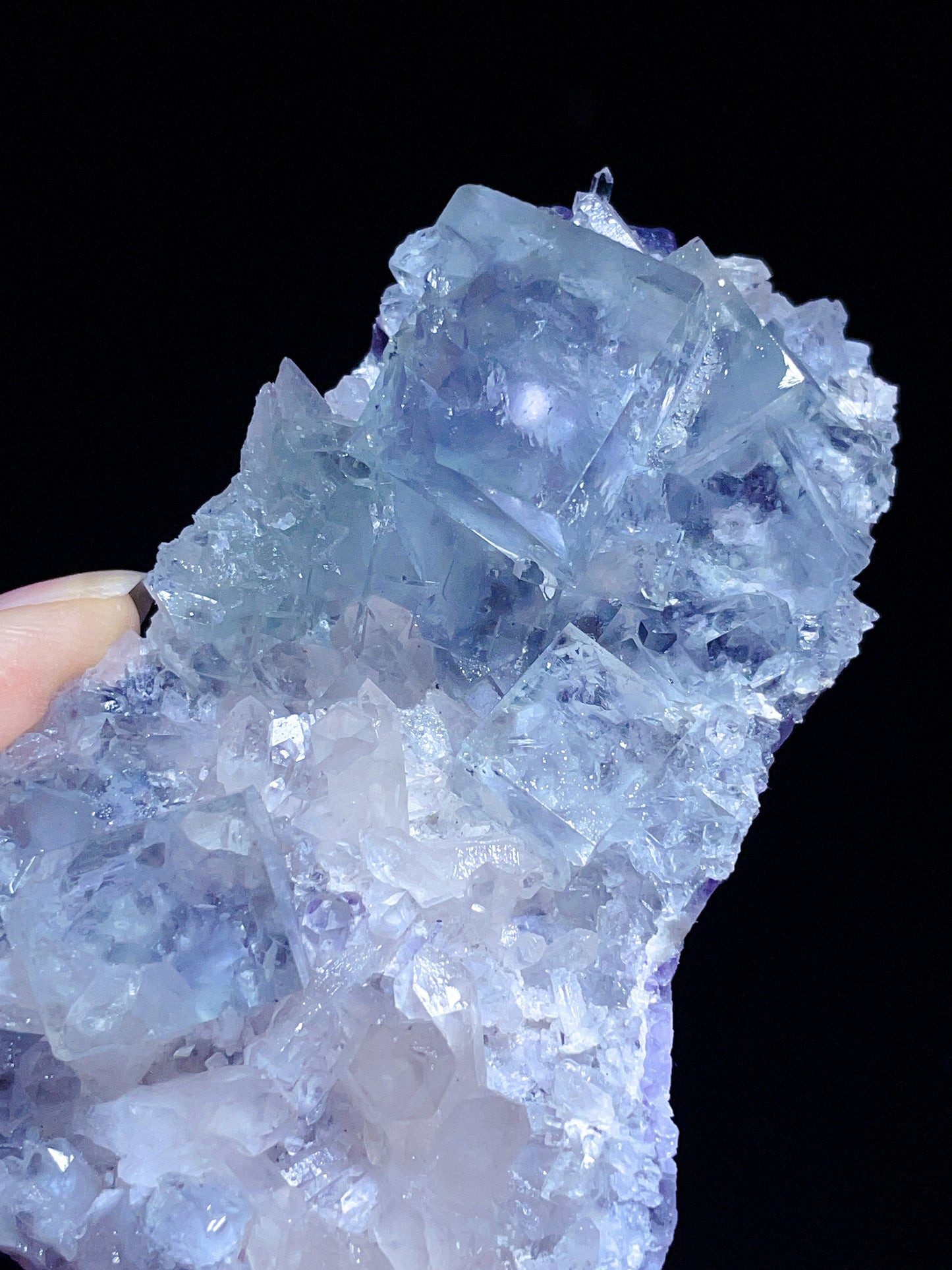cube fluorite with quartz specimen from Zhejiang China