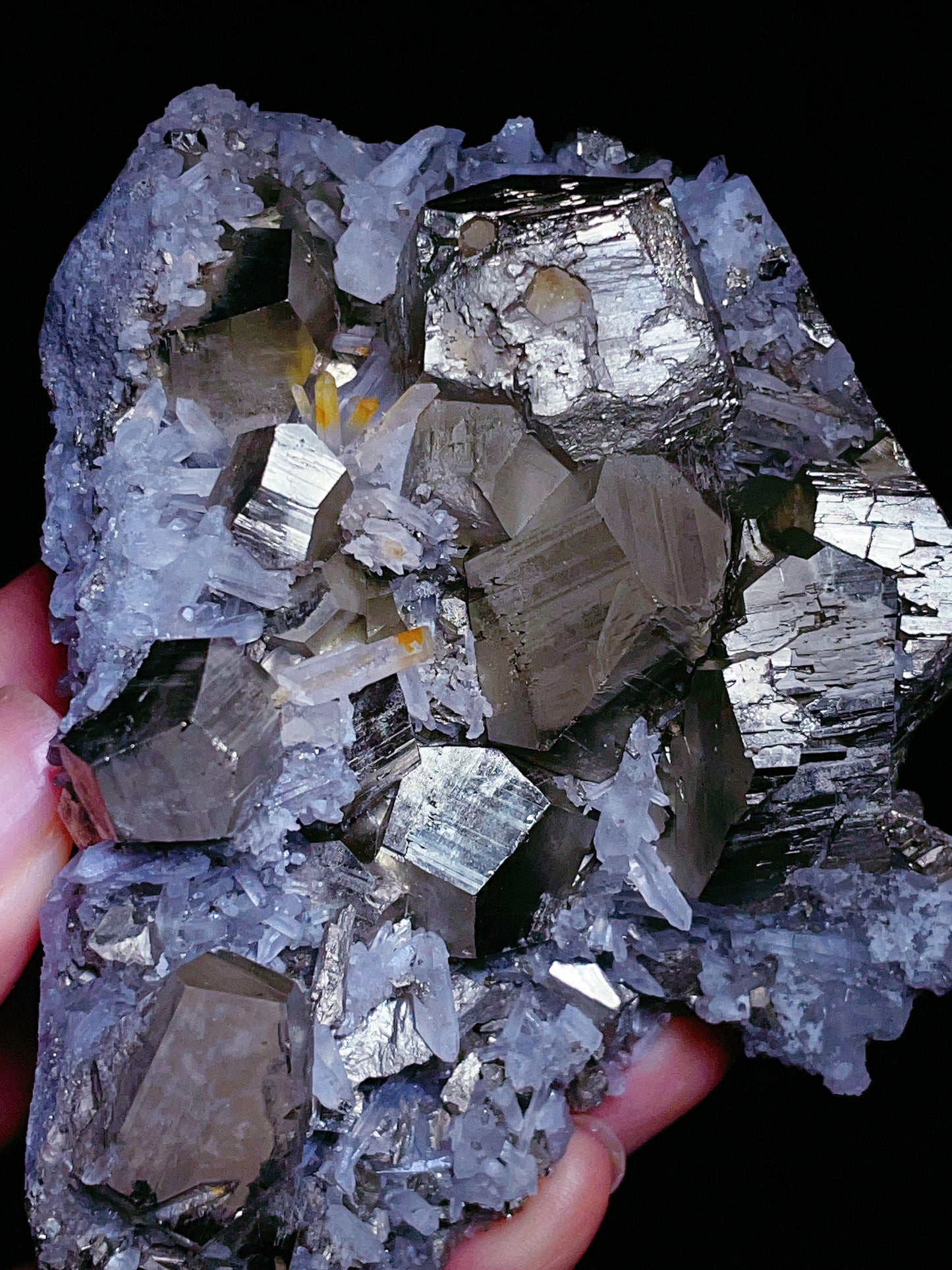 Indonesia pyrite with quartz specimen