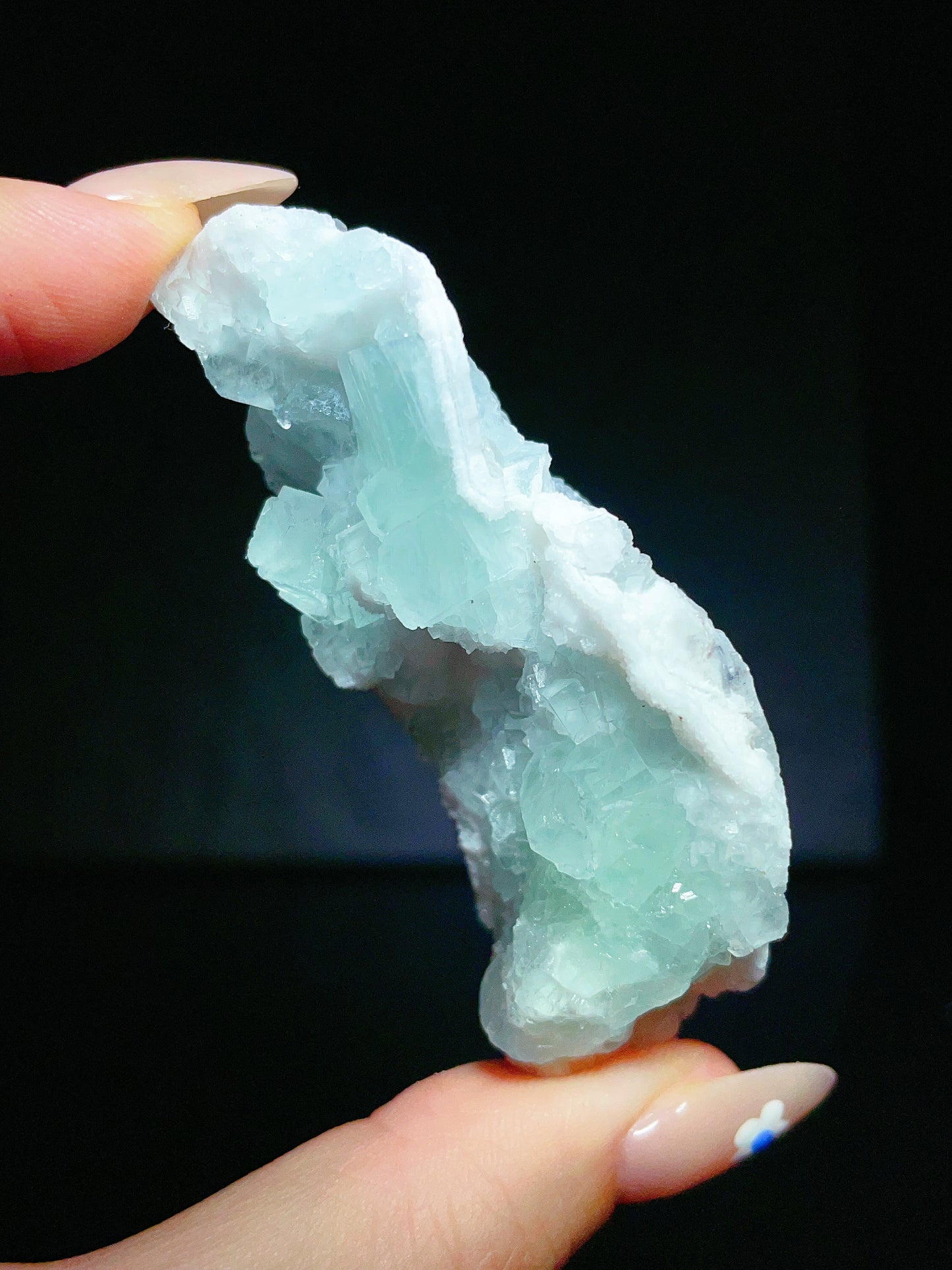 Blue fluorite with quartz specimen from Wuyi Zhejiang China