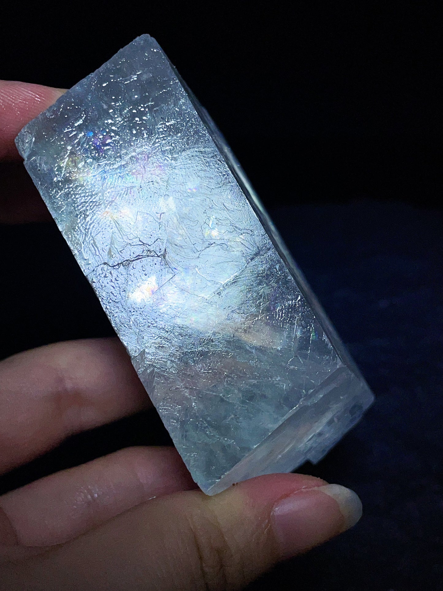 Natural Green Iceland Spar (Calcite) from Madagascar.