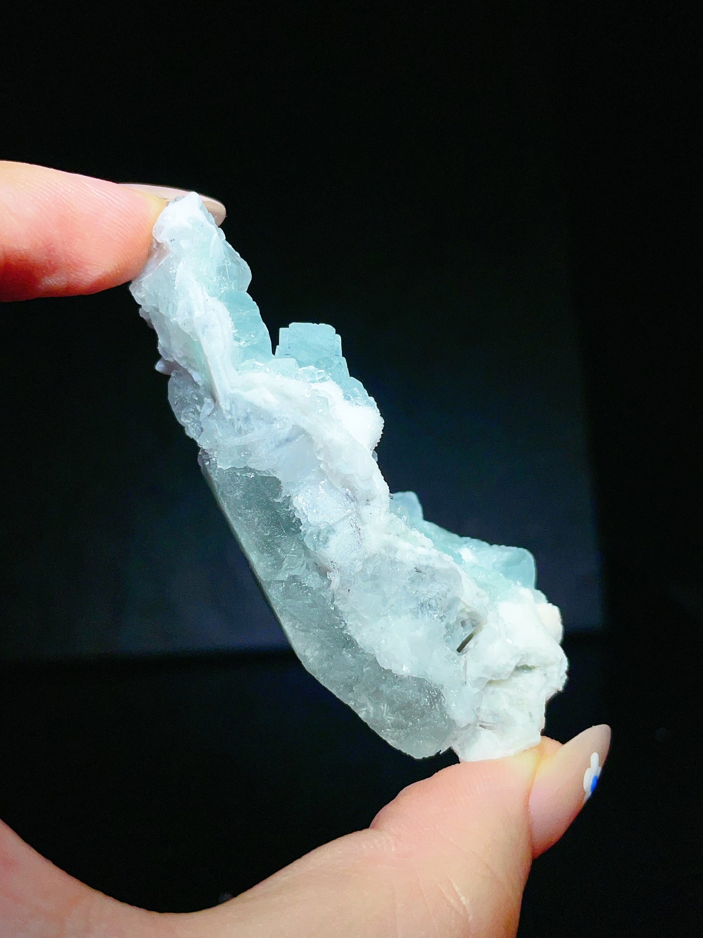 Blue fluorite with quartz specimen from Wuyi Zhejiang China