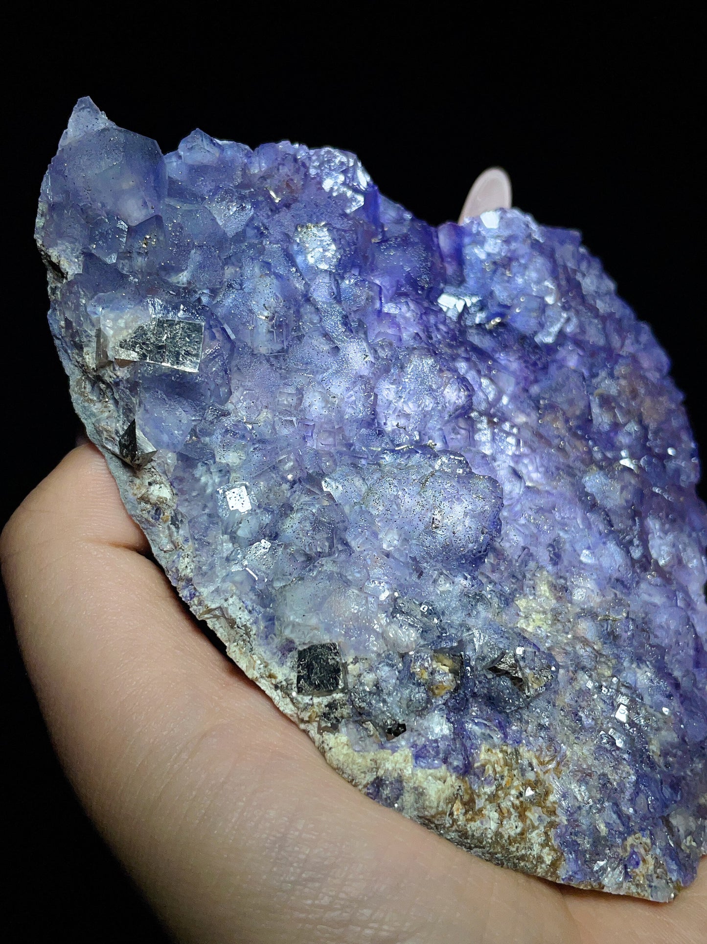 Violet Fluorite with Chalcopyrite Yaogangxian Mine, Yizhang, Chenzhou