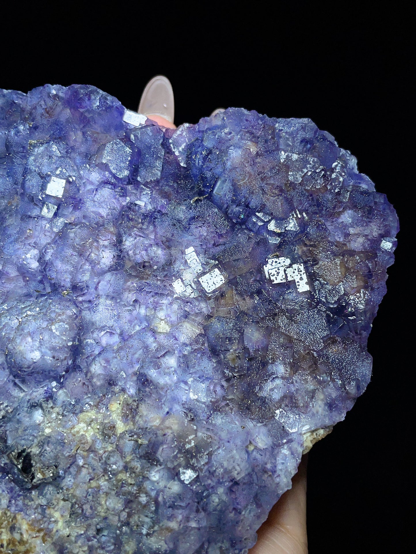 Violet Fluorite with Chalcopyrite Yaogangxian Mine, Yizhang, Chenzhou