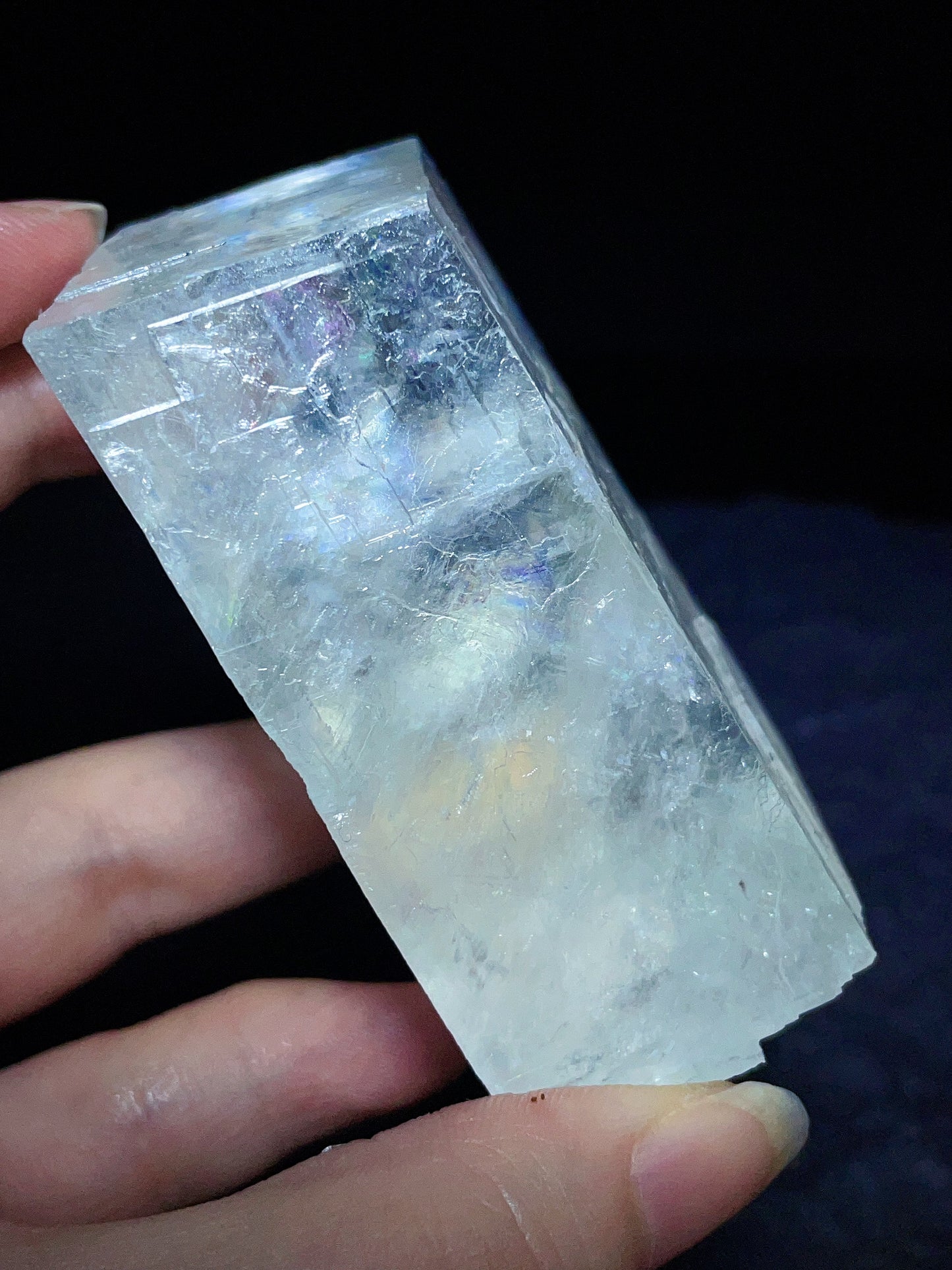 Natural Green Iceland Spar (Calcite) from Madagascar.