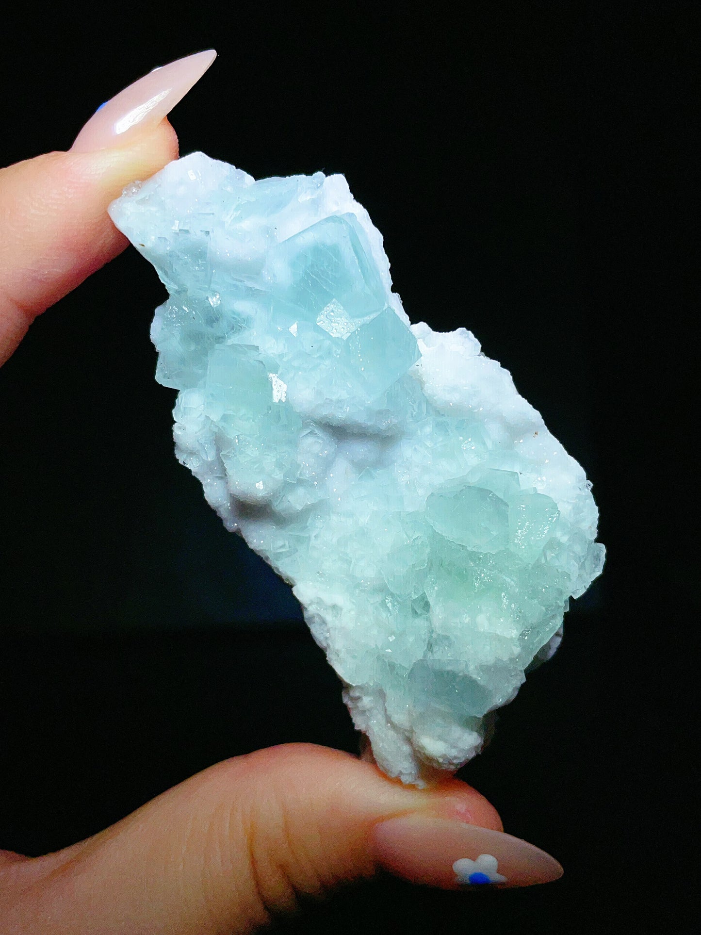 Blue fluorite with quartz specimen from Wuyi Zhejiang China