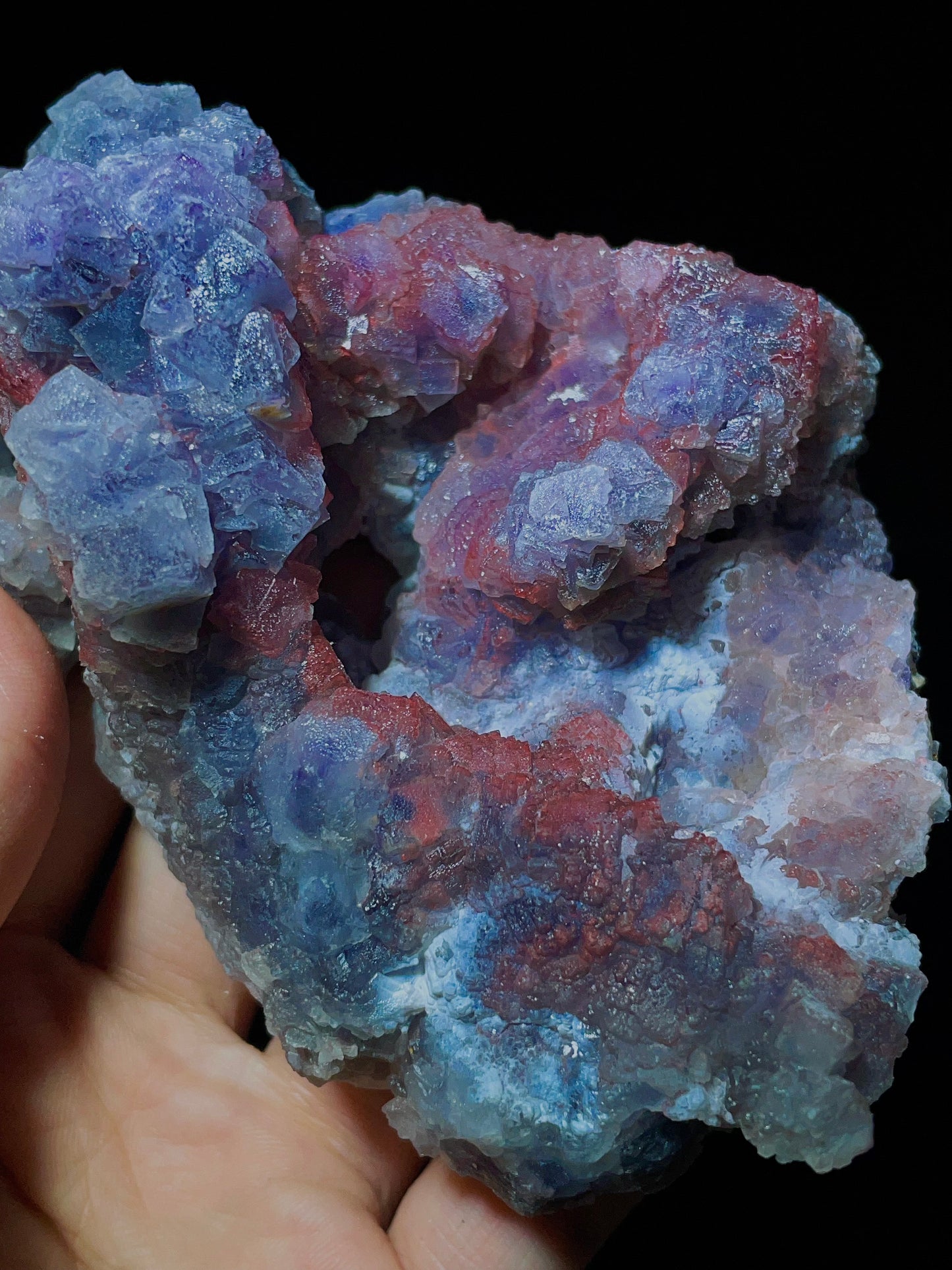 Purple Cubic Fluorite Cluster from Weishan, Dali, Yunnan, China.