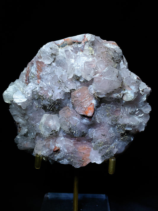 red calcite with pyrite specimen Hunan