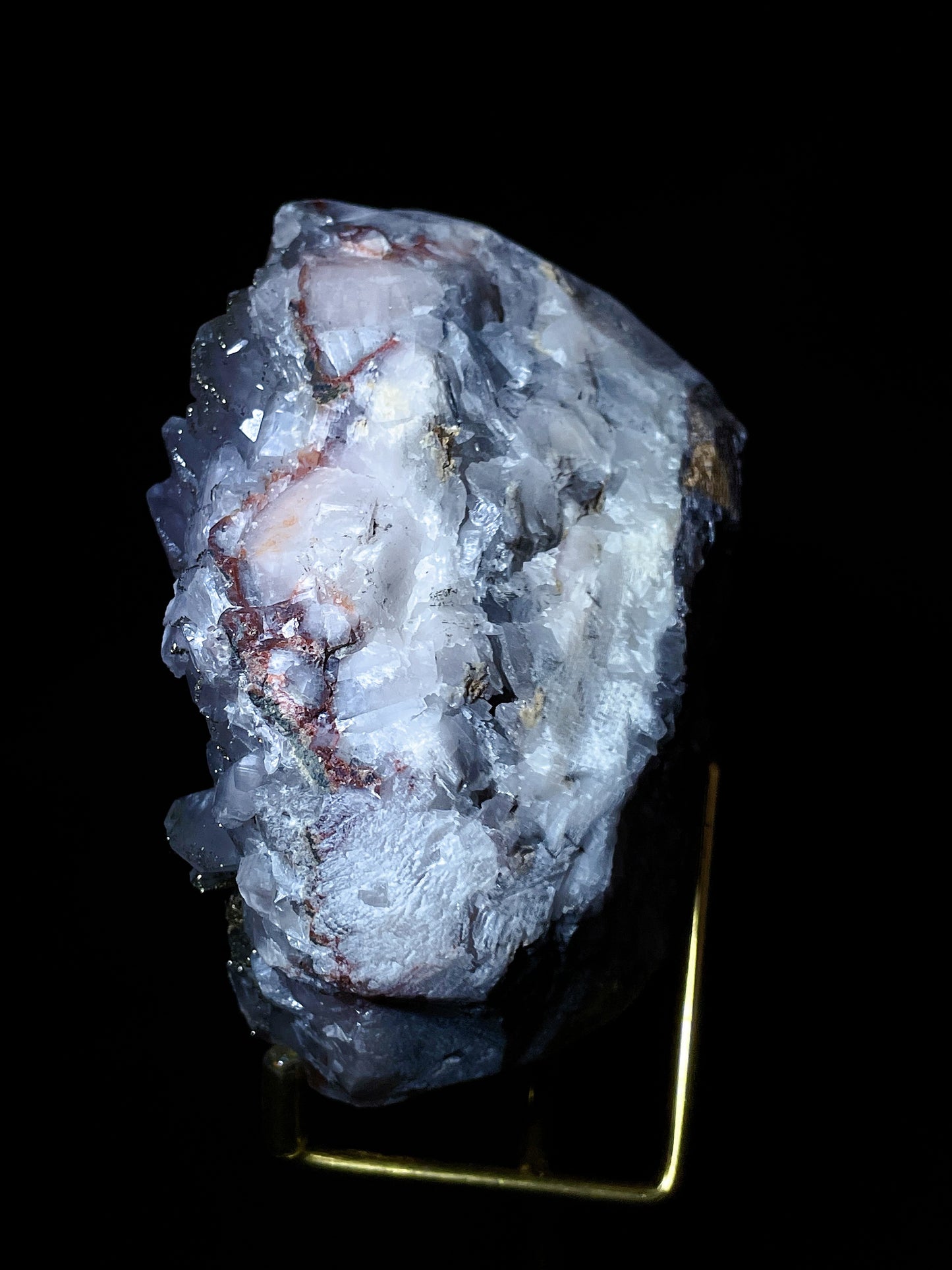 red calcite with pyrite specimen Hunan