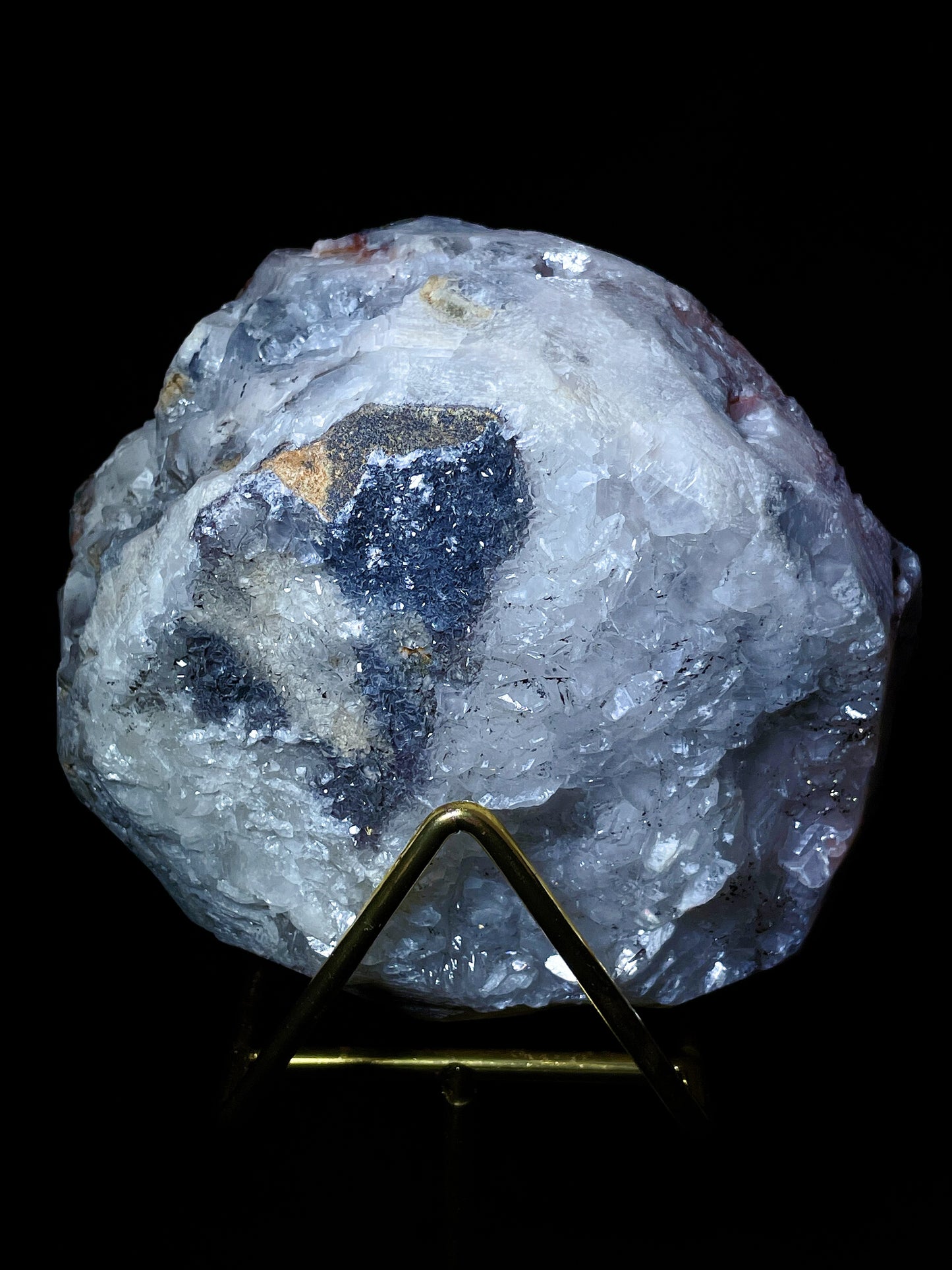 red calcite with pyrite specimen Hunan
