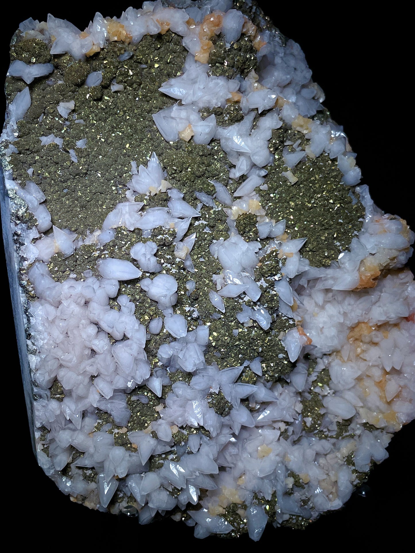 Hubei dogteeth calcite with pyrite specimen