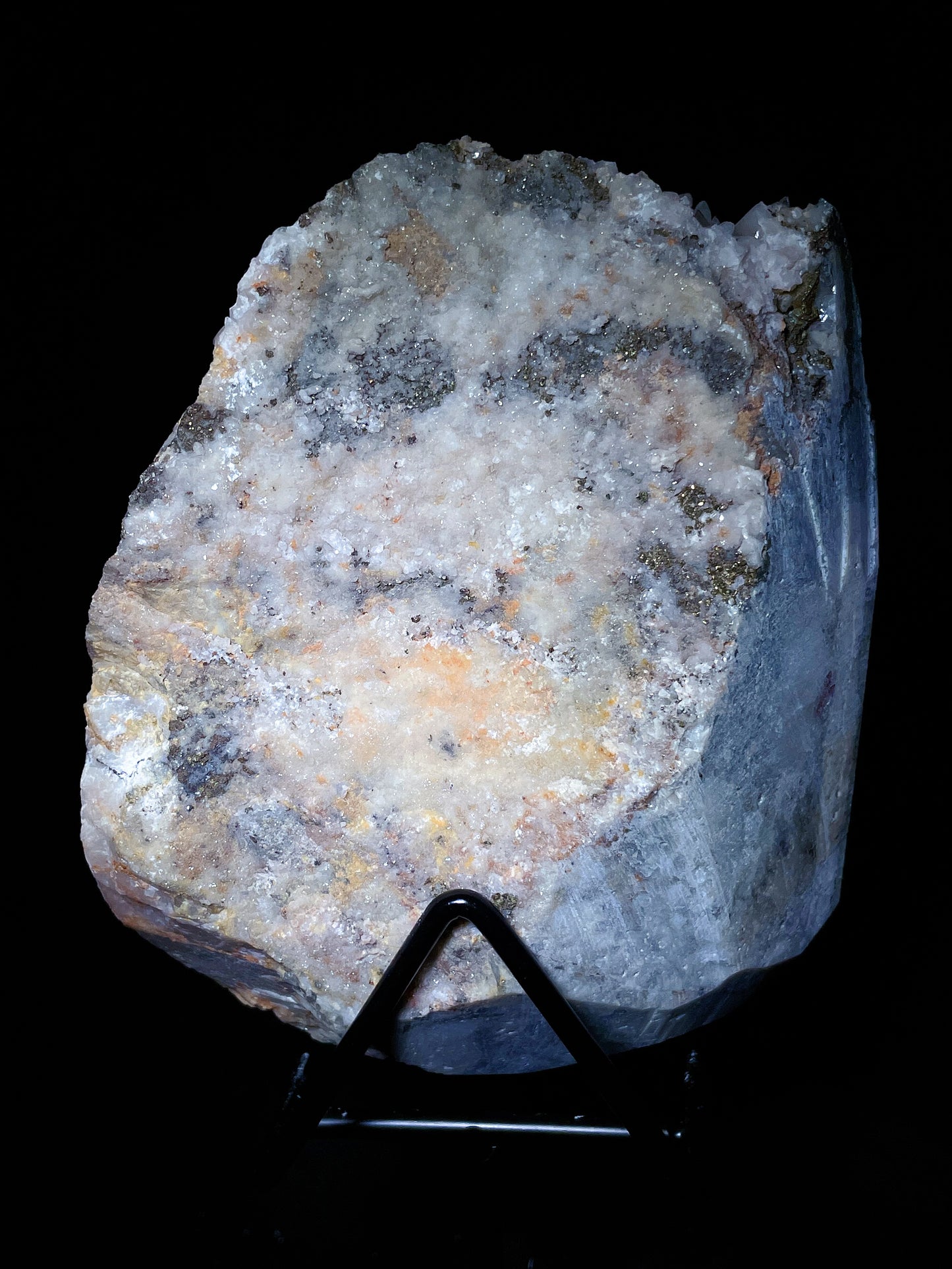 Hubei dogteeth calcite with pyrite specimen