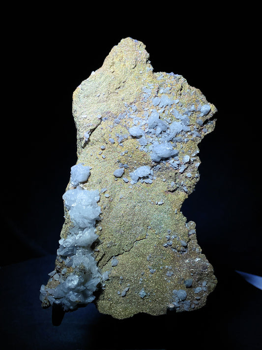 rainbow pyrite with calcite specimen Hubei China