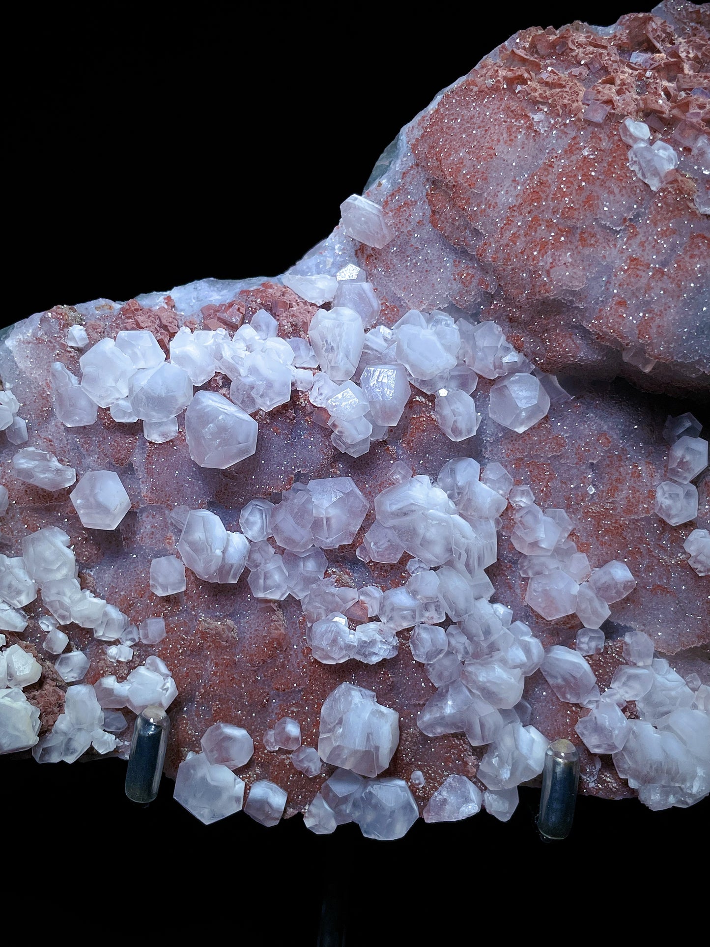 Red fluorite with calcite specimen Zhejiang China
