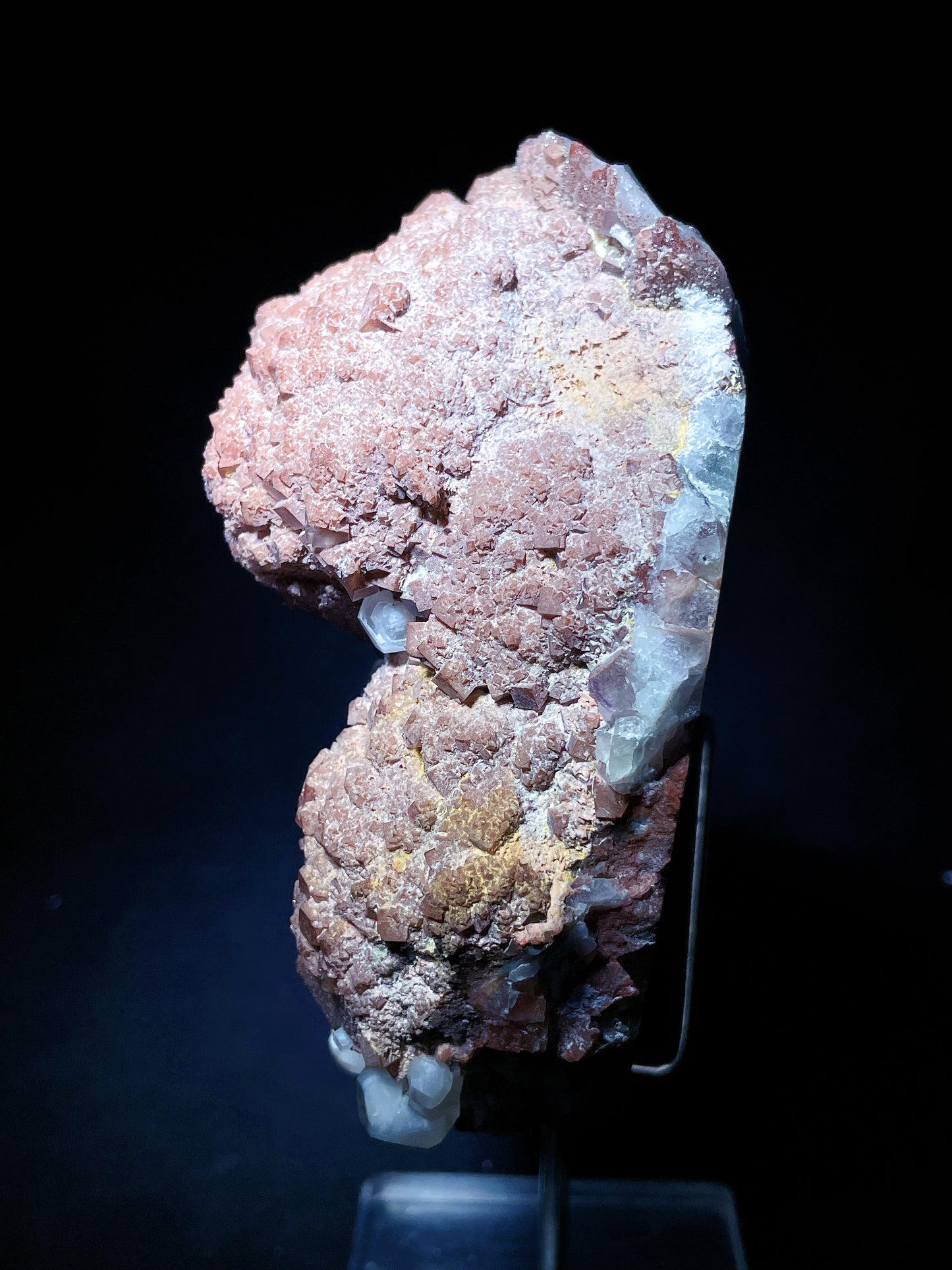 Red fluorite with calcite specimen Zhejiang China