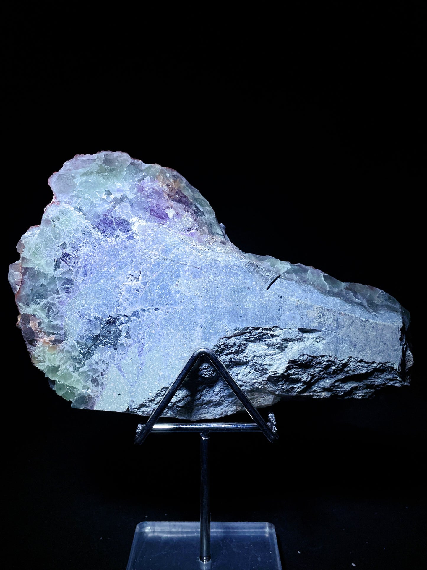 Red fluorite with calcite specimen Zhejiang China