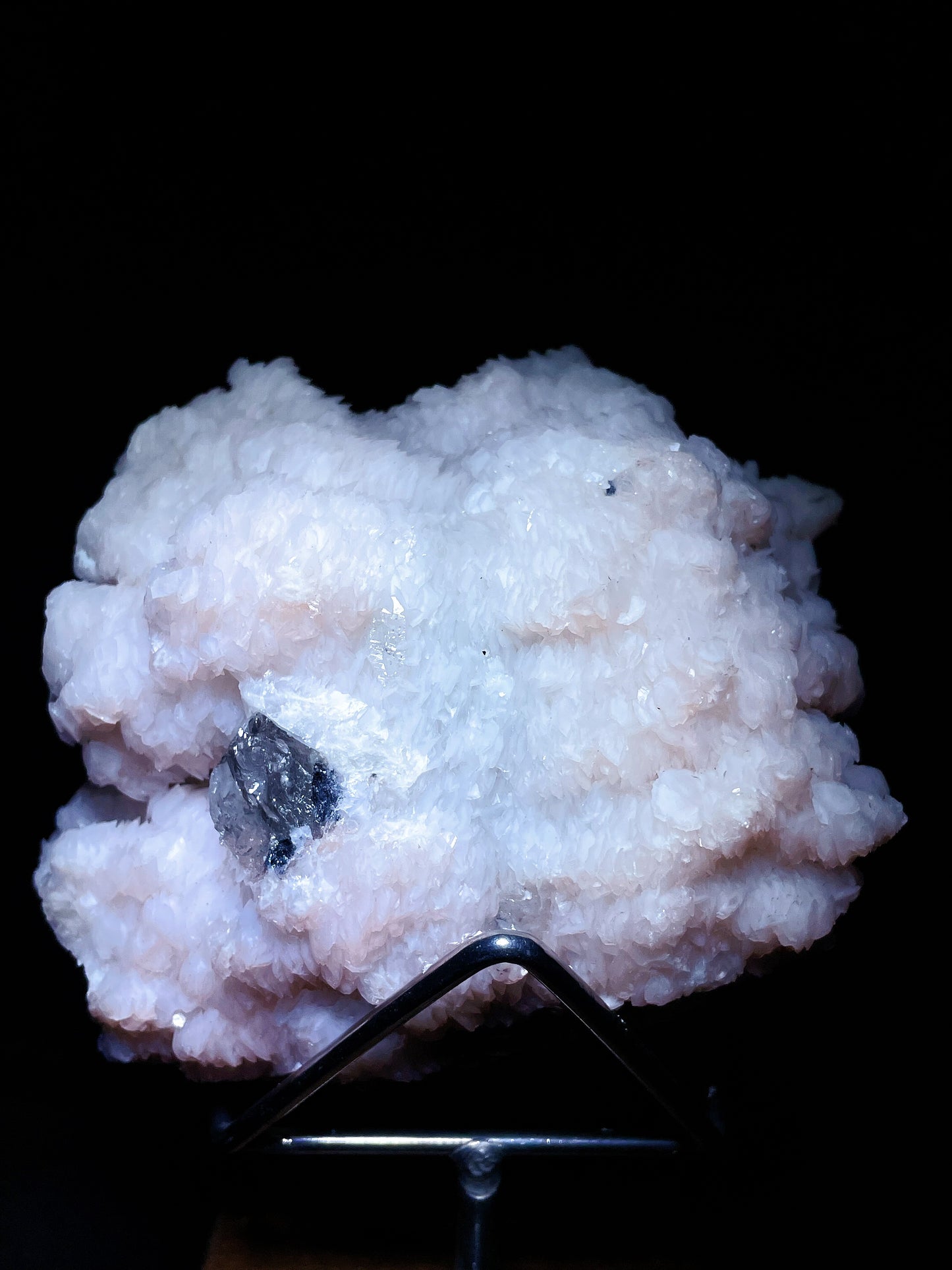 Inner Mongolia pink calcite with quartz specimen