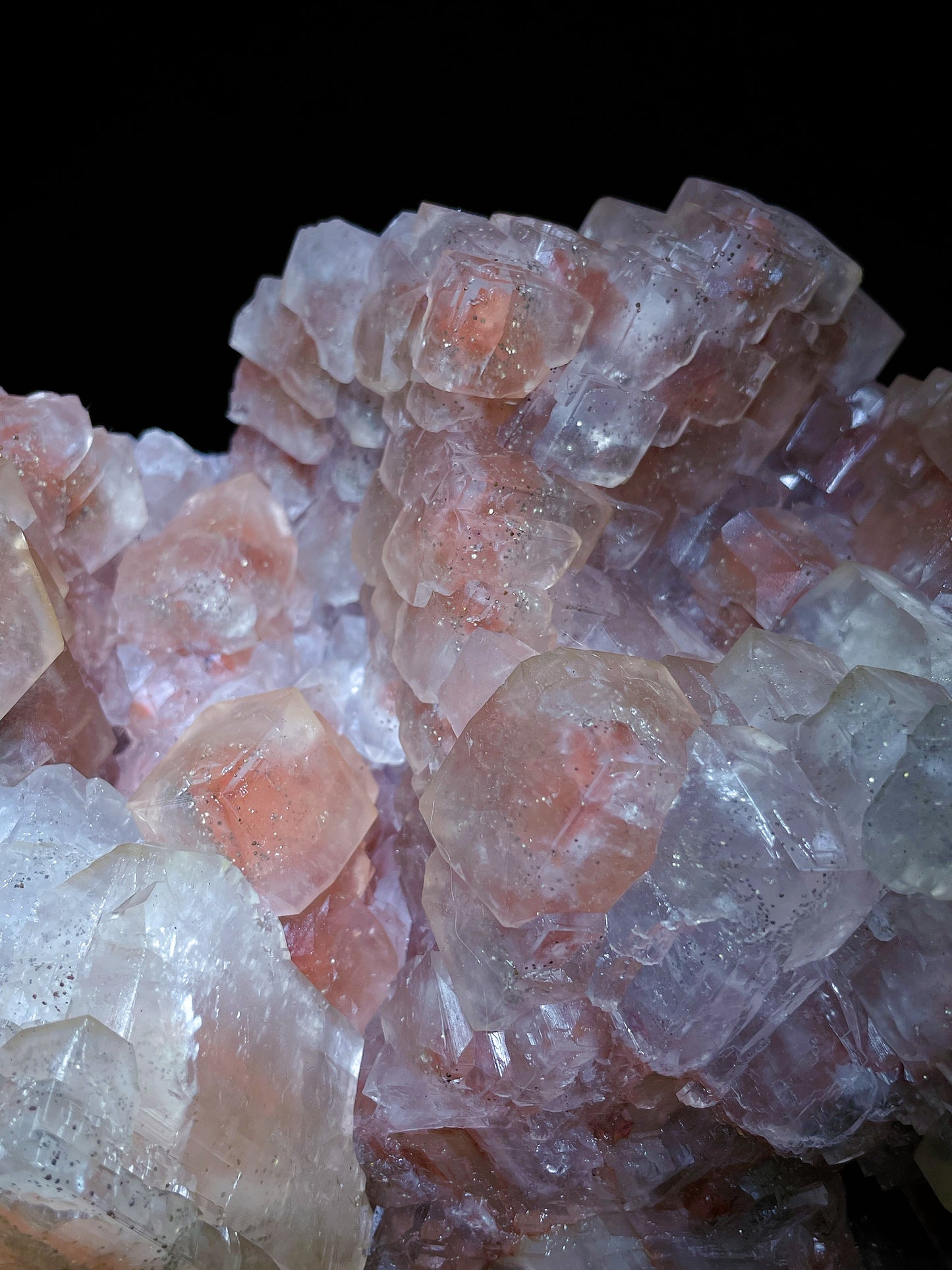 Red calcite with pyrite Hubei China