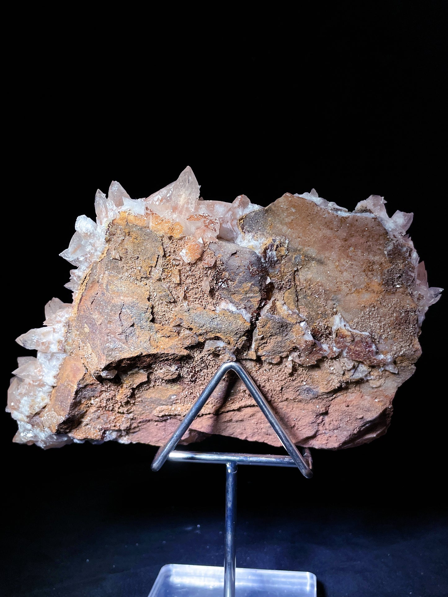 pink forked tail calcite specimen Hunan China