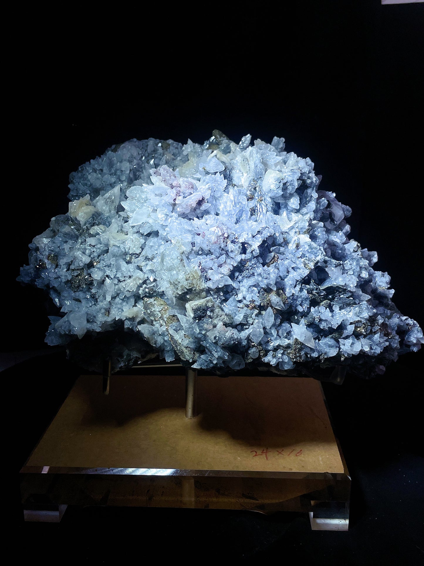 calcite with pyrite and quartz specimen Hubei China