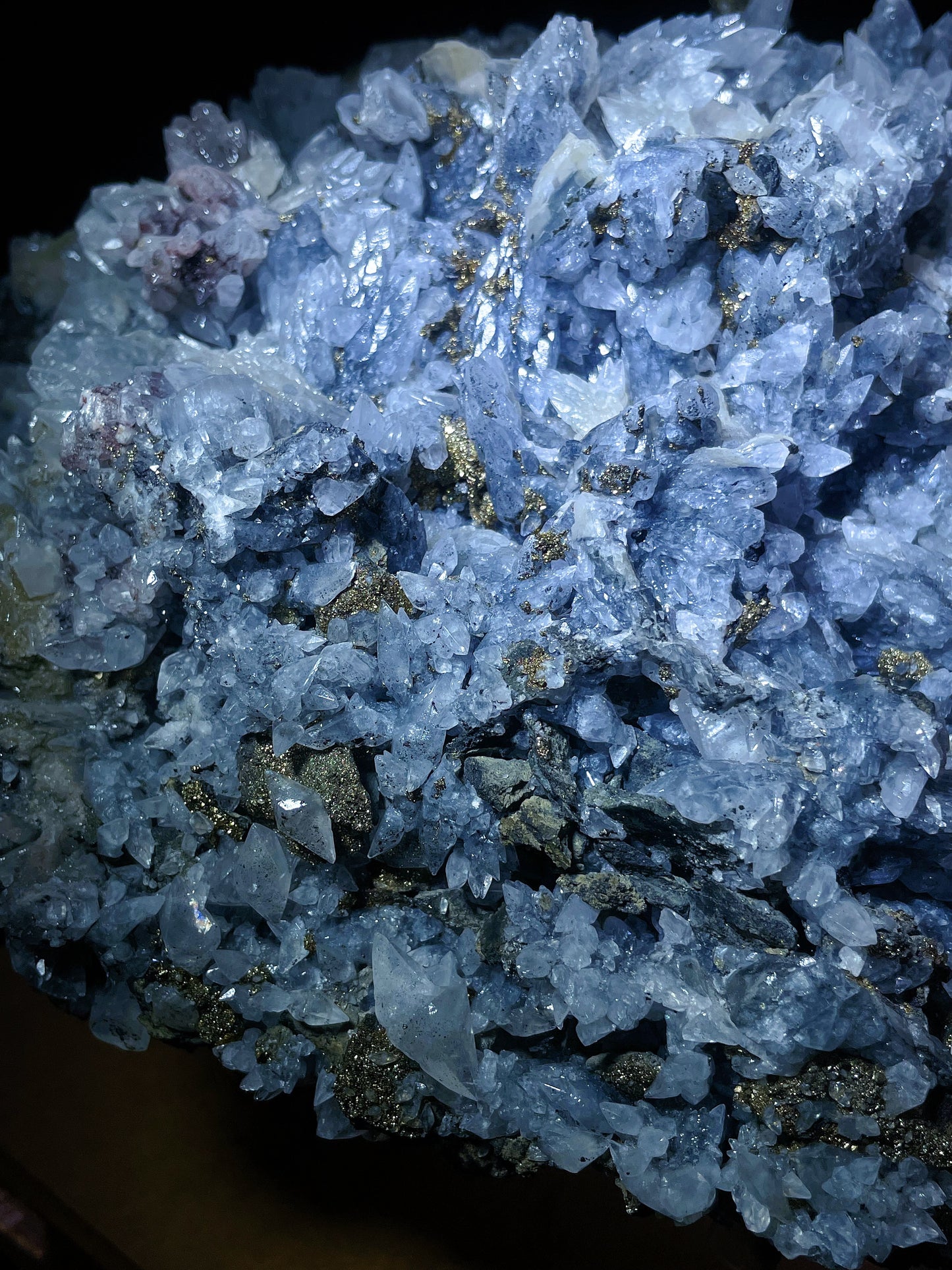 calcite with pyrite and quartz specimen Hubei China