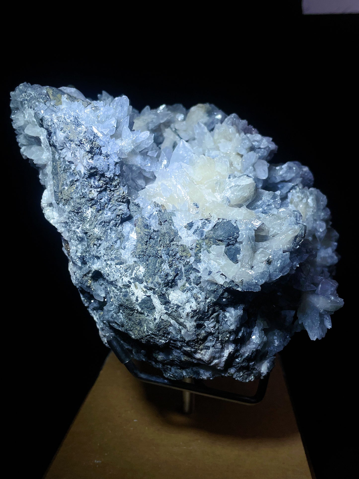 calcite with pyrite and quartz specimen Hubei China