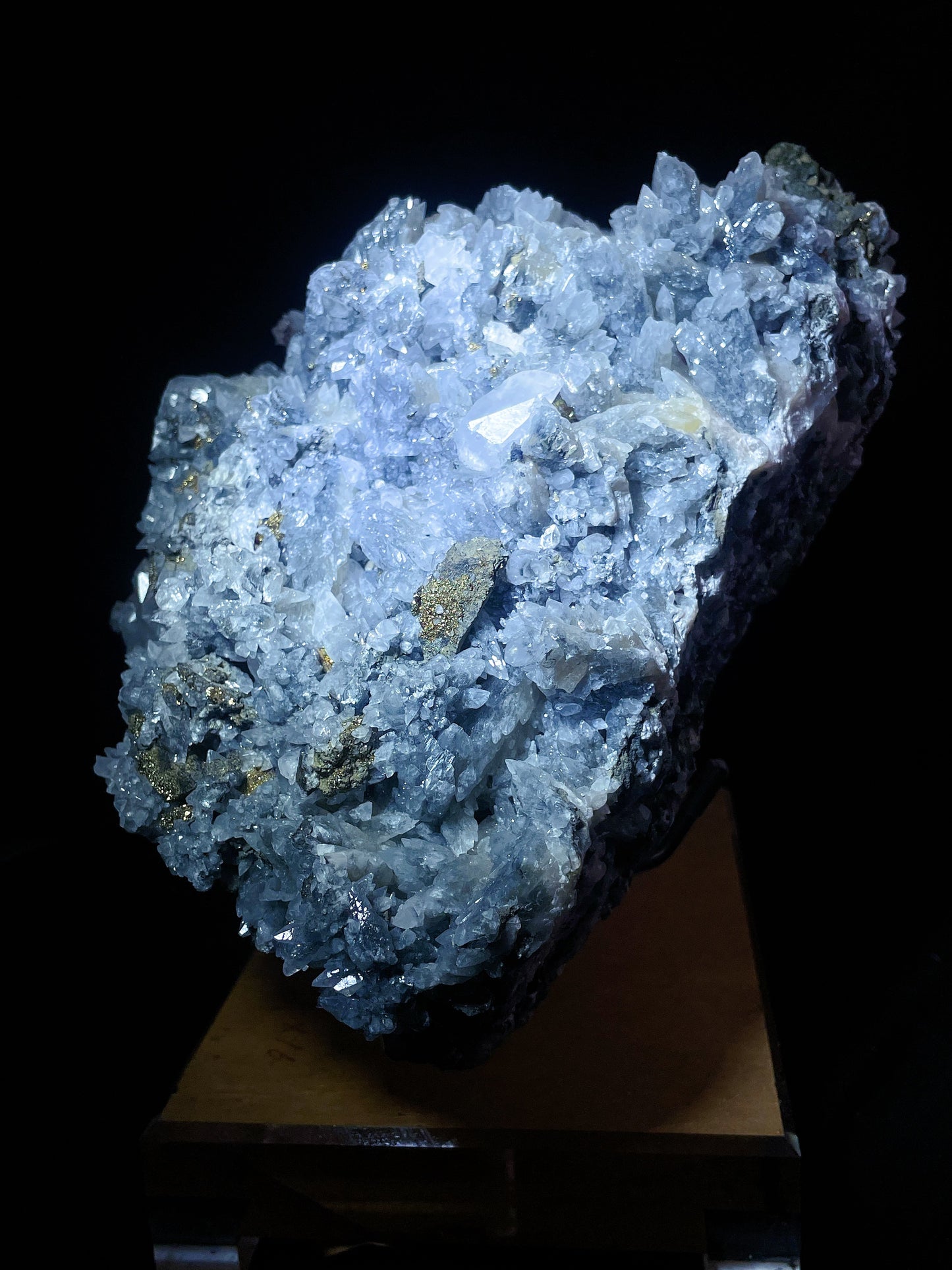 calcite with pyrite and quartz specimen Hubei China