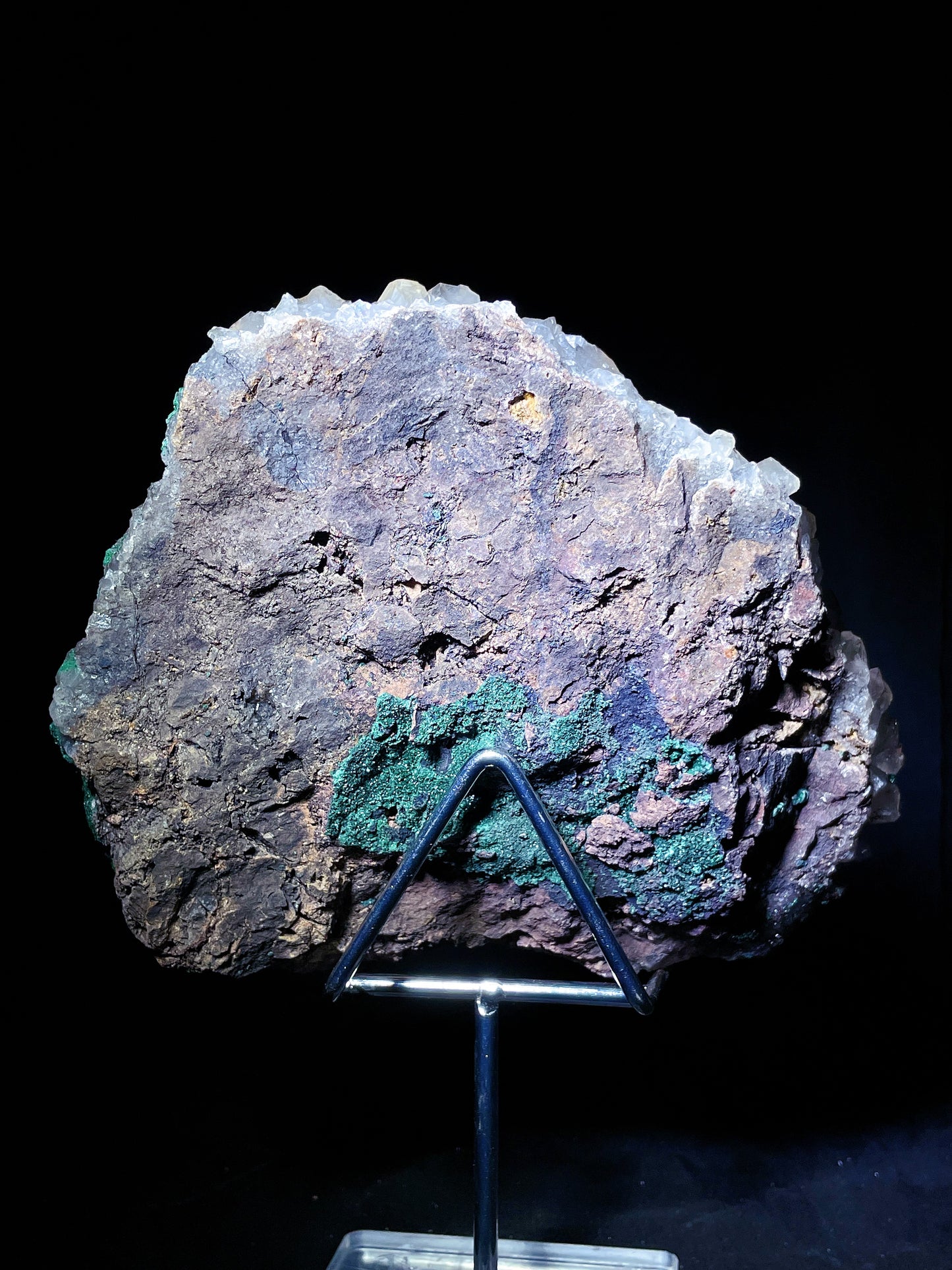 malachite with quartz specimen Congo