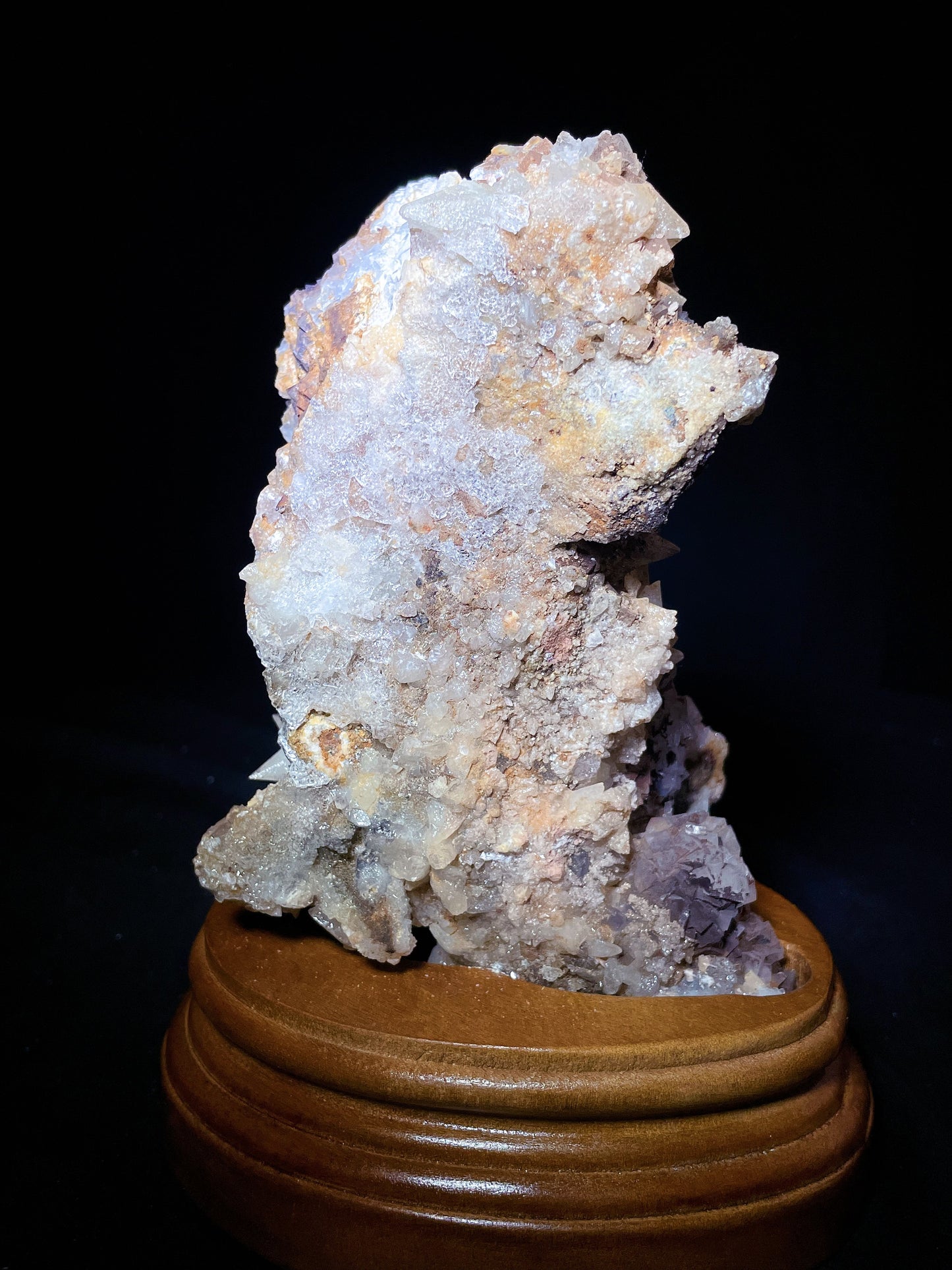 yellow calcite with fluorite specimen Fujian China