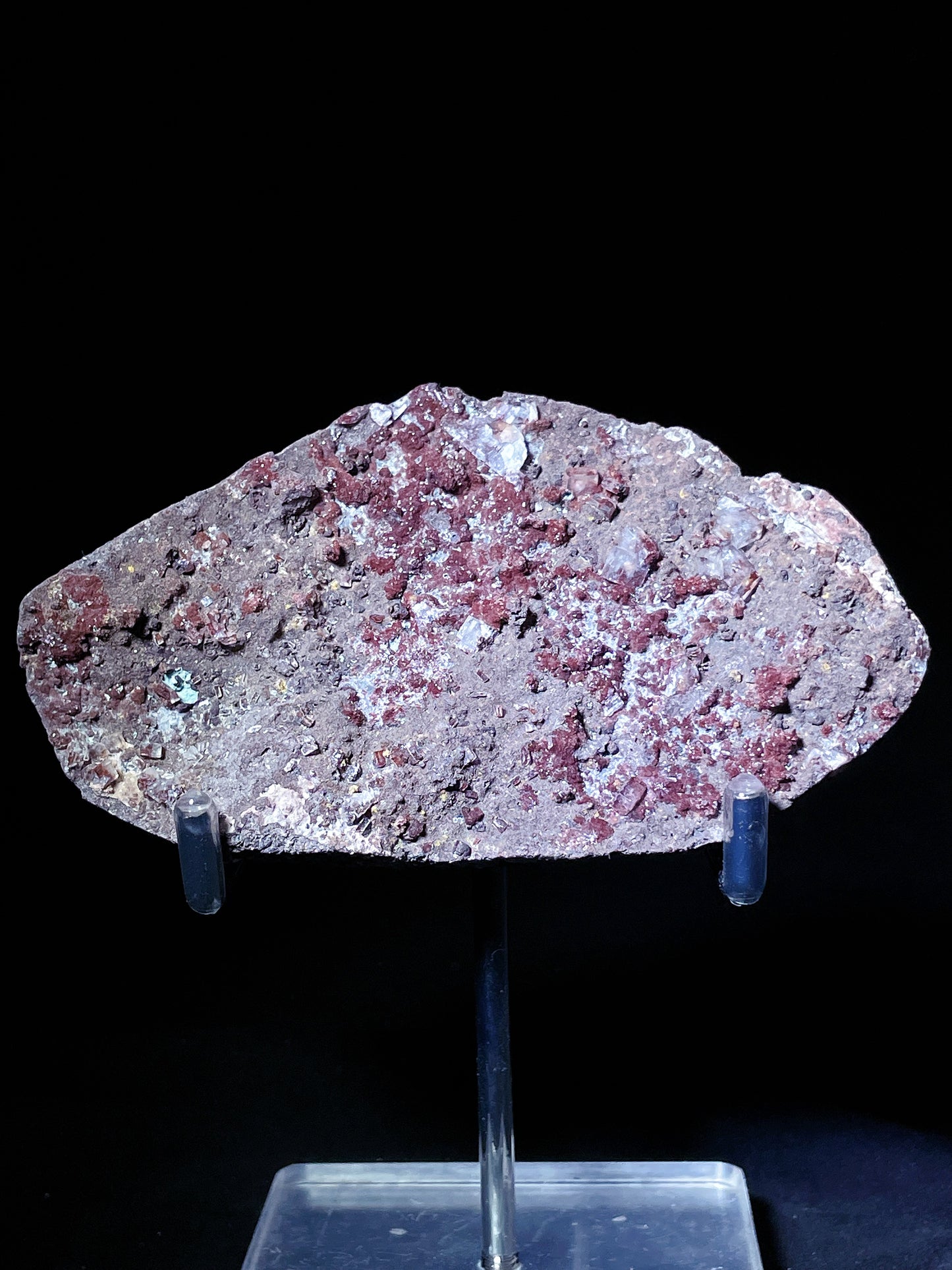 red apophyllite with fluorite specimen Indonesia