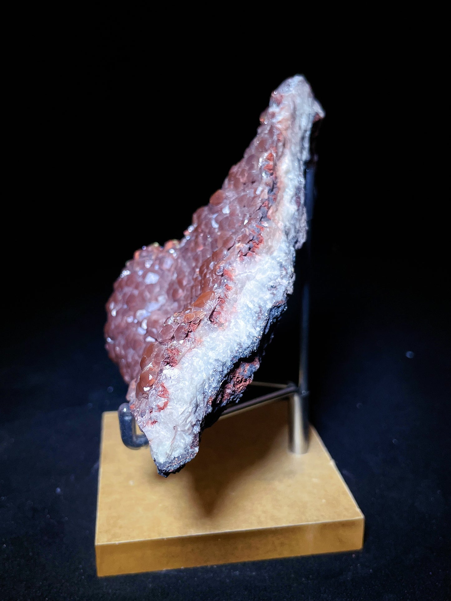Red calcite with pyrite specimen Hubei China