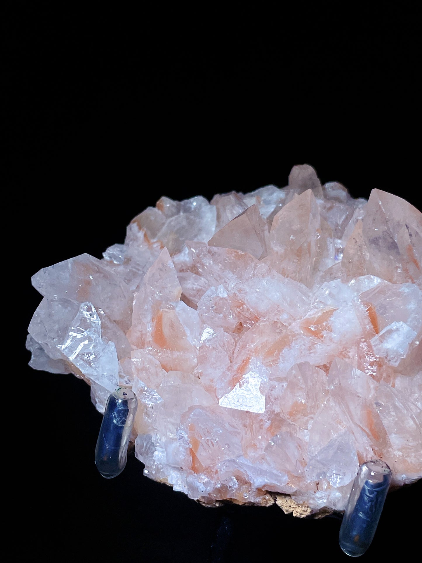 pink forked tail calcite specimen Hunan China