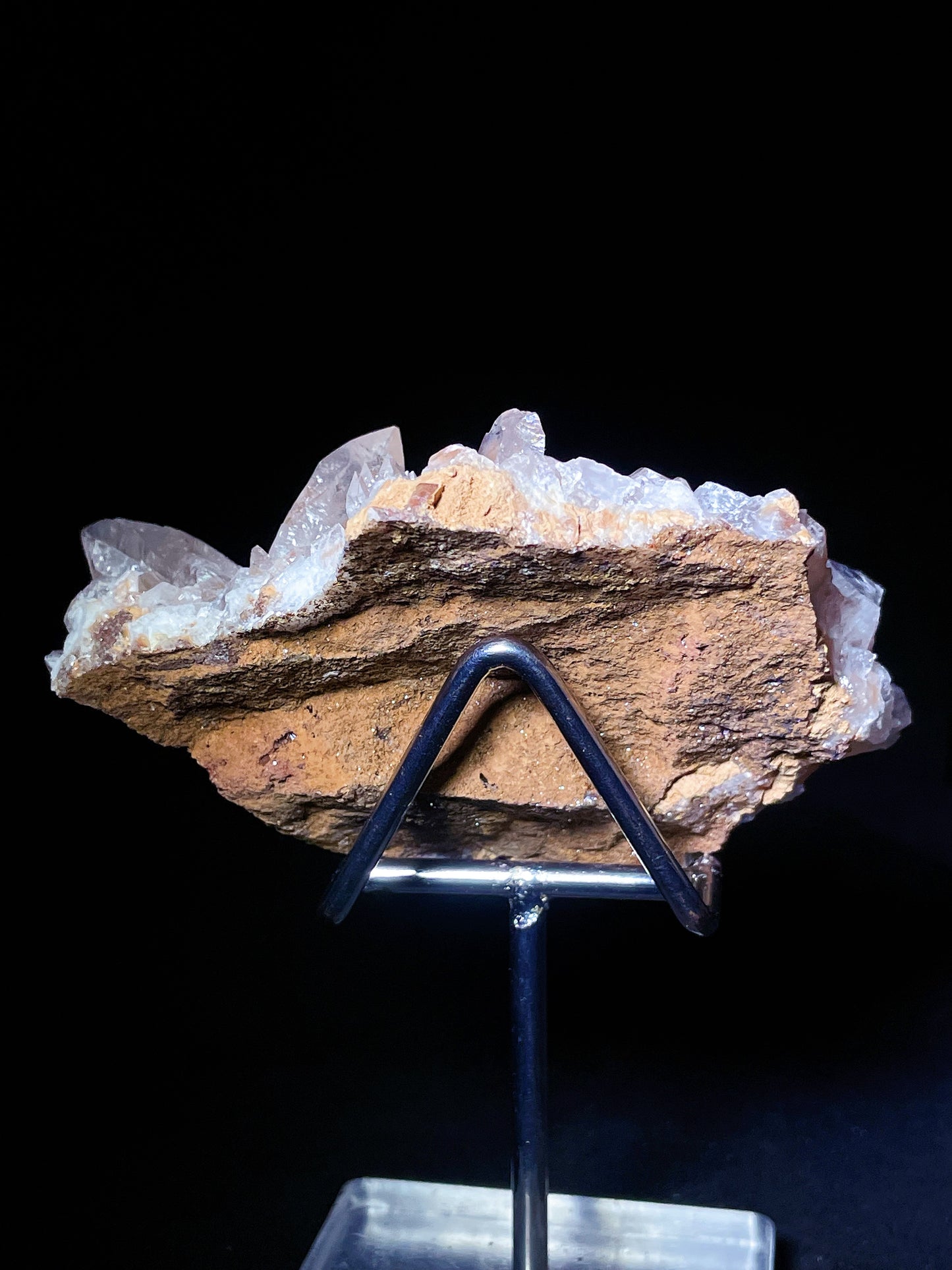 pink forked tail calcite specimen Hunan China