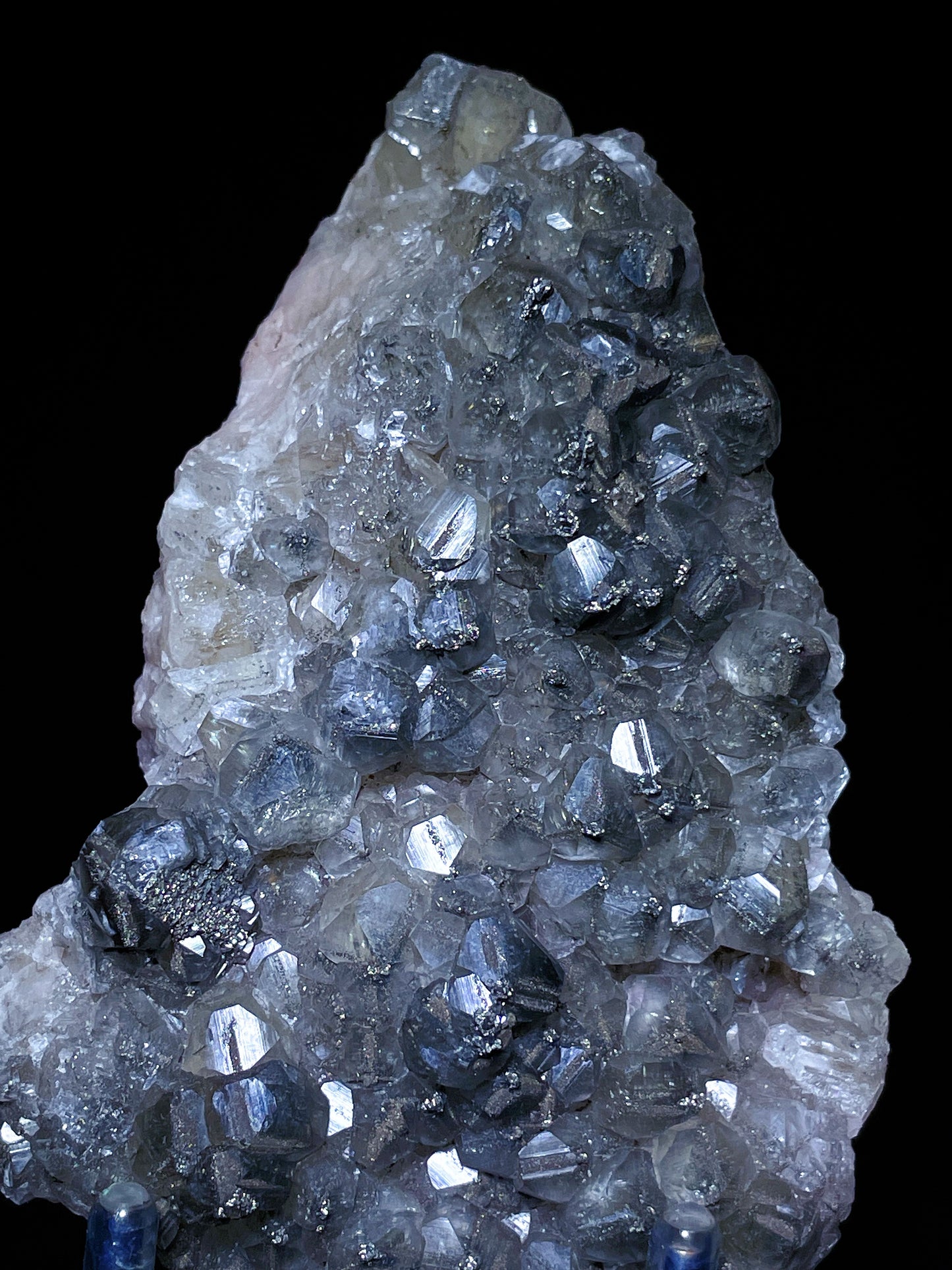black calcite with pyrite specimen Hunan China
