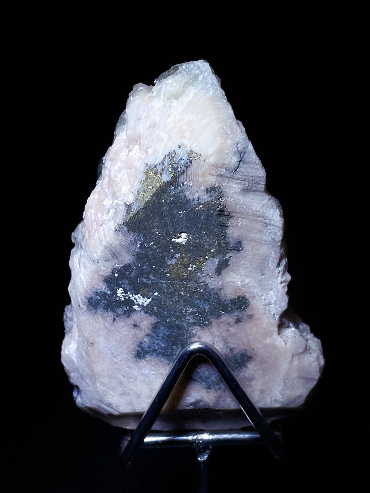 black calcite with pyrite specimen Hunan China