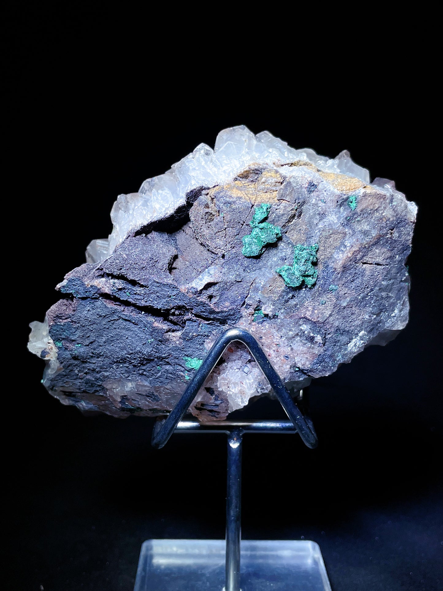malachite with quartz specimen Congo