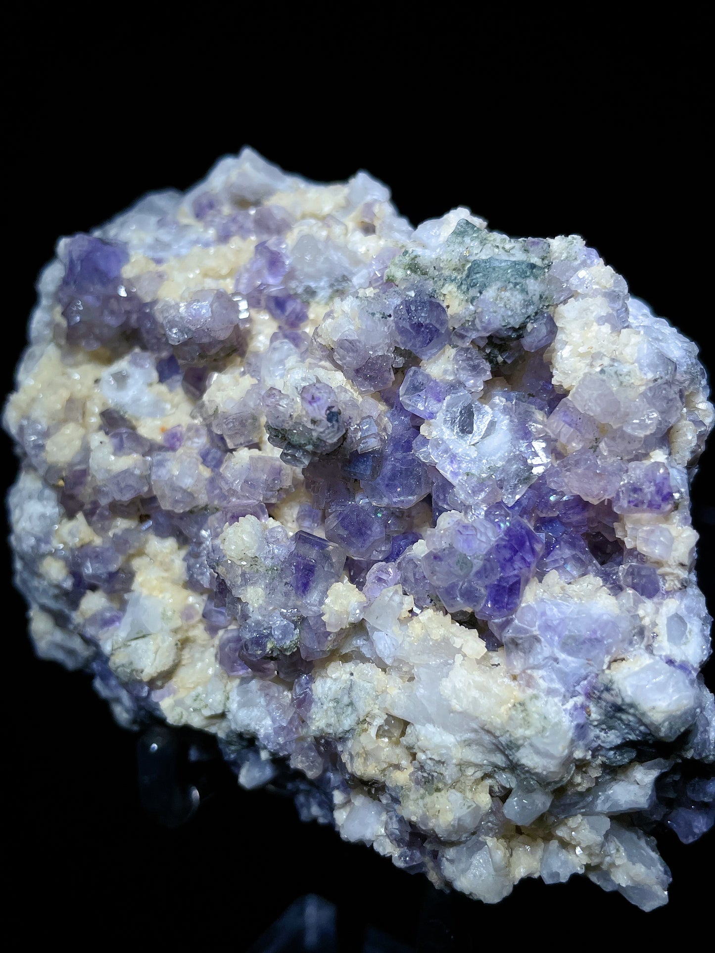 purple fluorite with dolomite specimen Jiangxi China