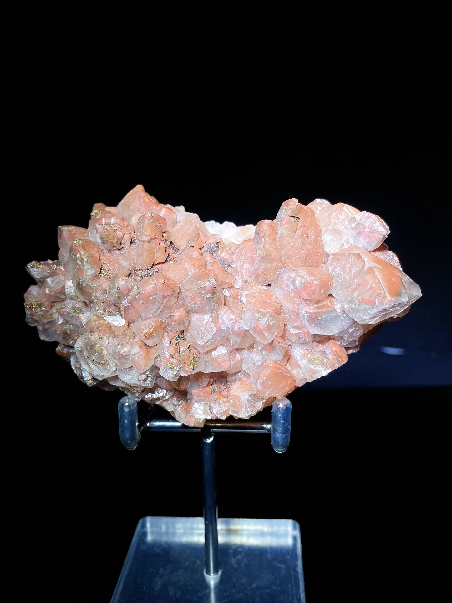 red calcite with pyrite specimen Hubei China