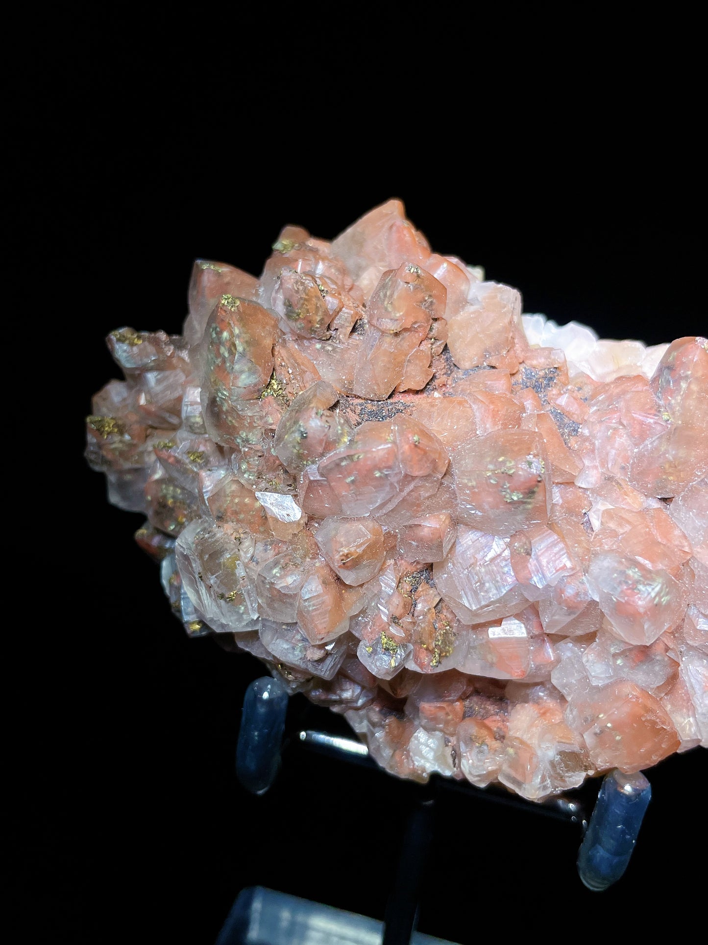red calcite with pyrite specimen Hubei China