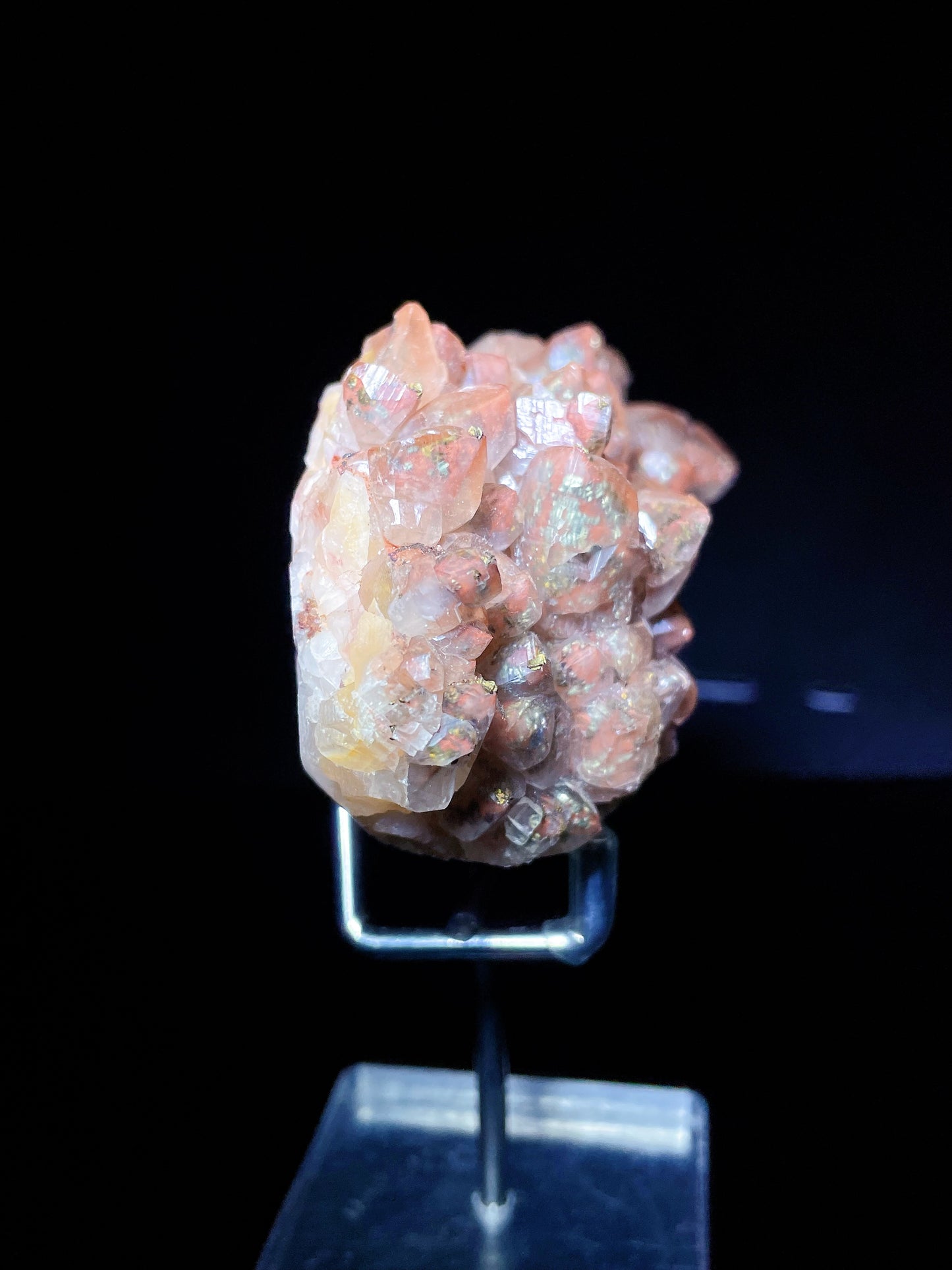 red calcite with pyrite specimen Hubei China