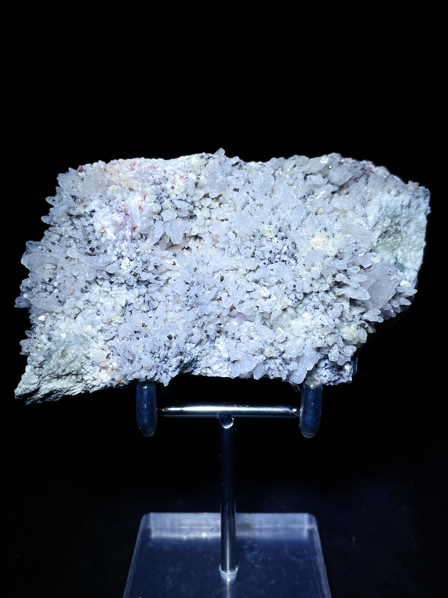 feather calcite with pyrite specimen Hubei China